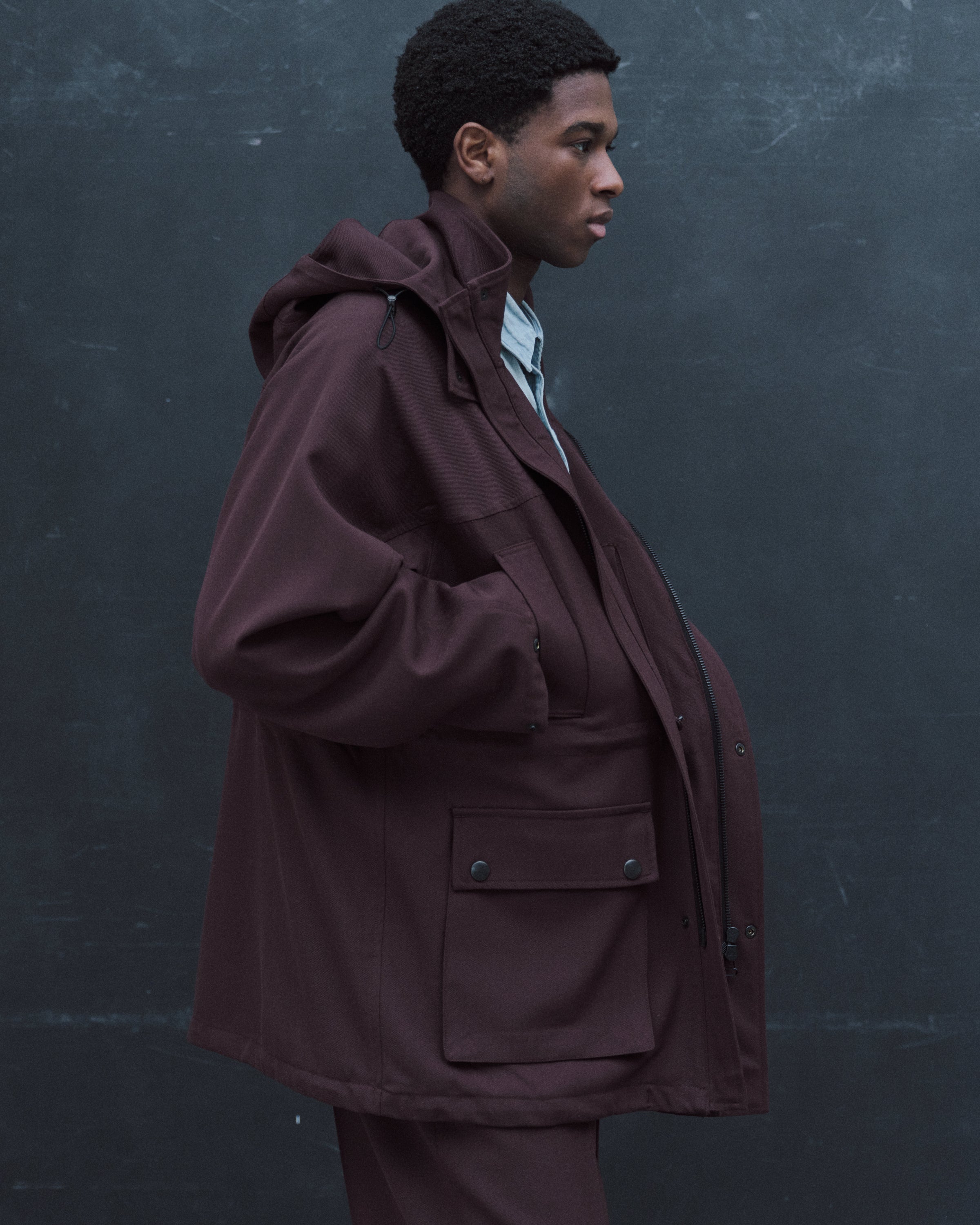 Organic Wool Survival Cloth / Mountain Parka, Dark Brown