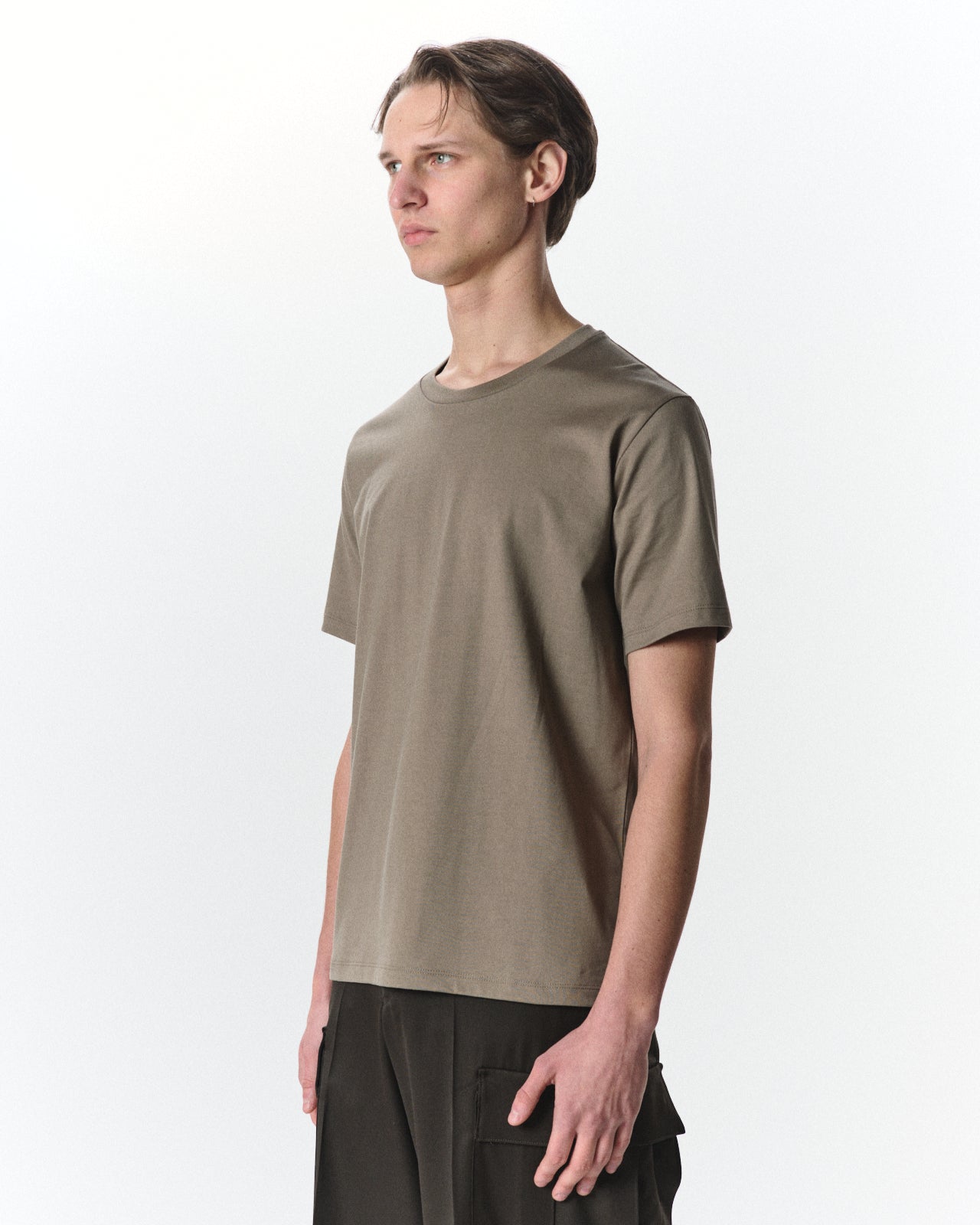 Organic Giza 60/3 Jersey Survival Cloth Regular Fit Tee, Covert Gray