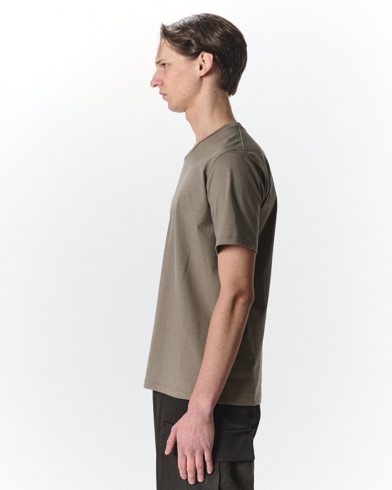 Organic Giza 60/3 Jersey Survival Cloth Regular Fit Tee, Covert Gray