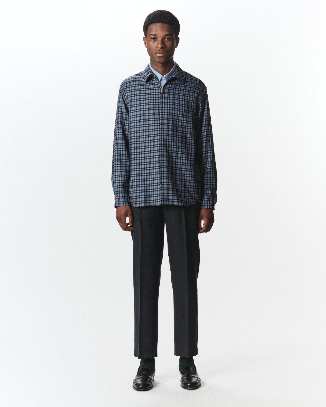 Organic Wool Survival Cloth / Flat Tapered Trousers, Charcoal