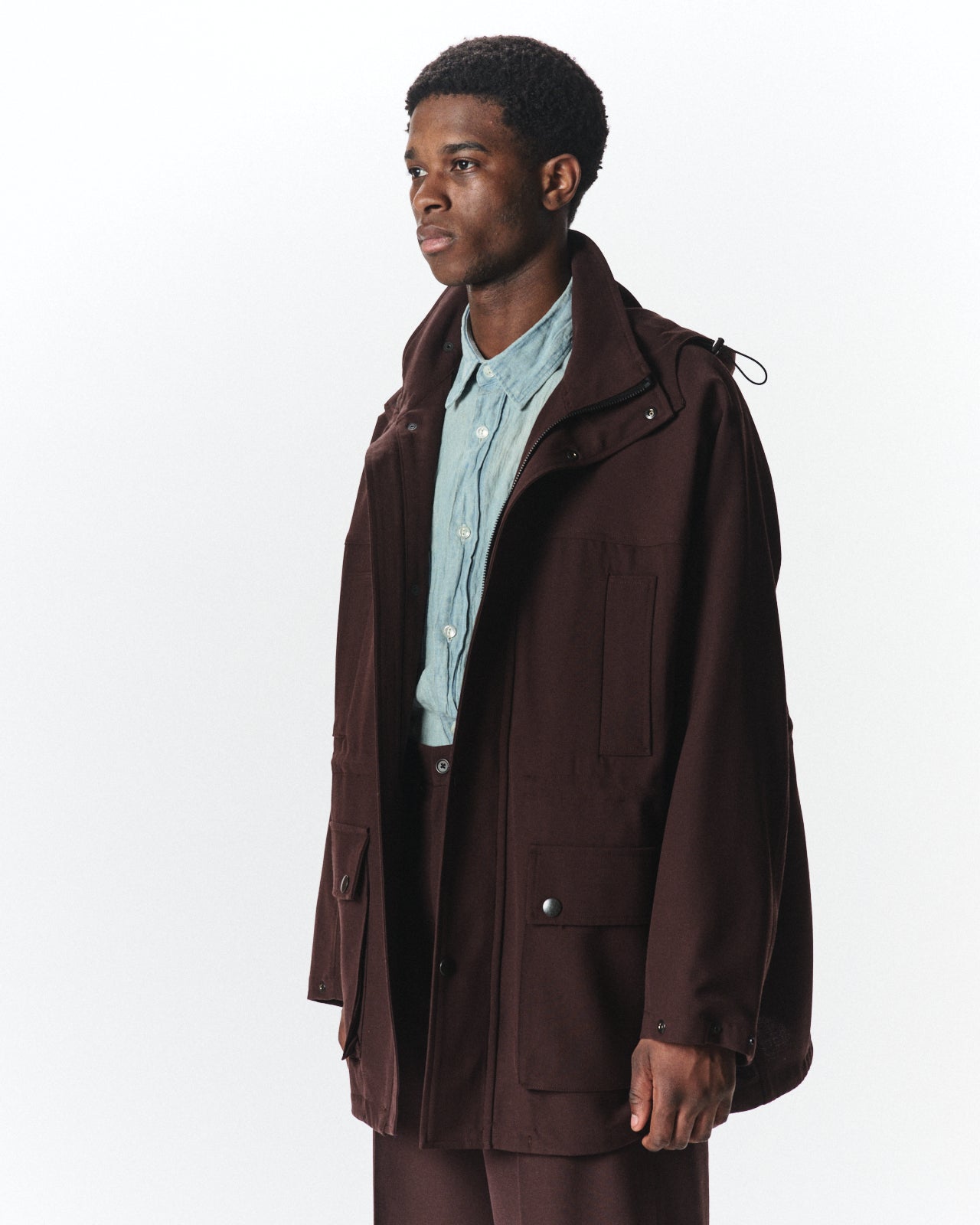 Organic Wool Survival Cloth / Mountain Parka, Dark Brown