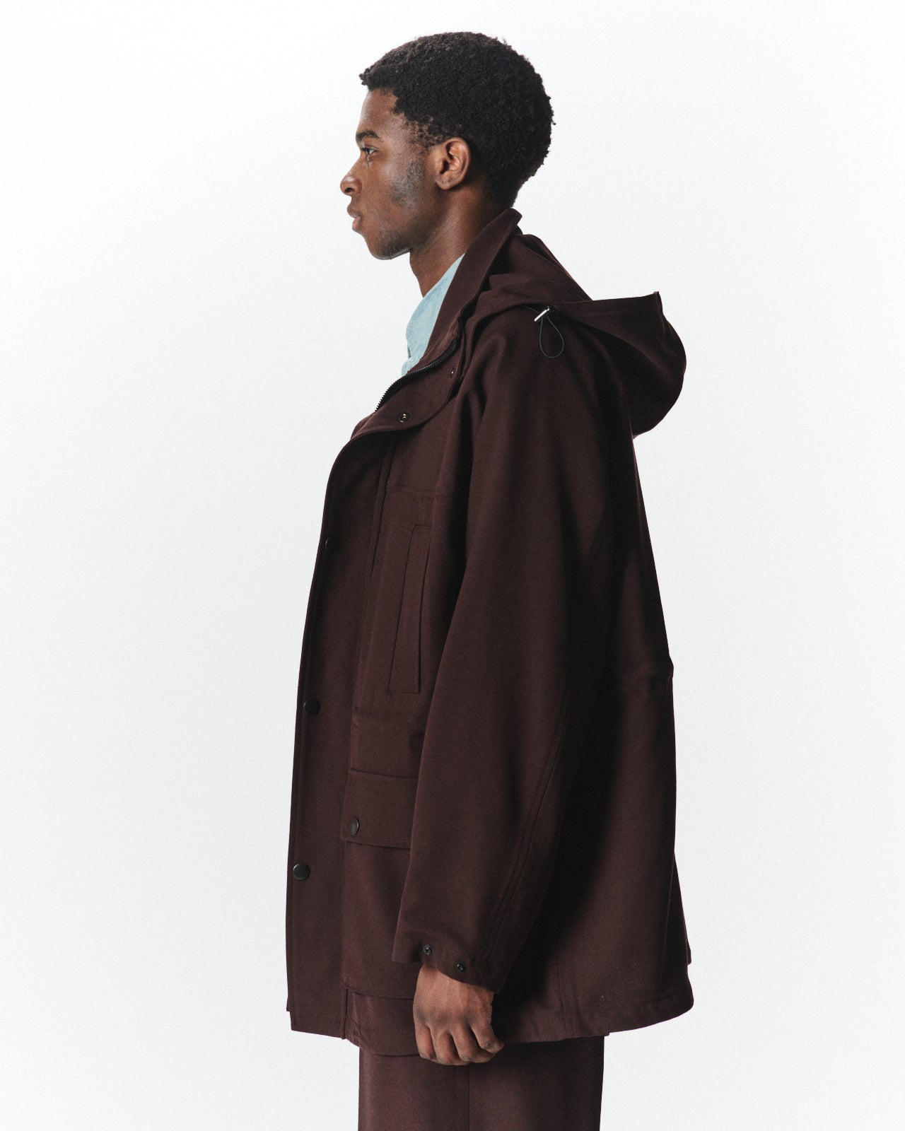 Organic Wool Survival Cloth / Mountain Parka, Dark Brown
