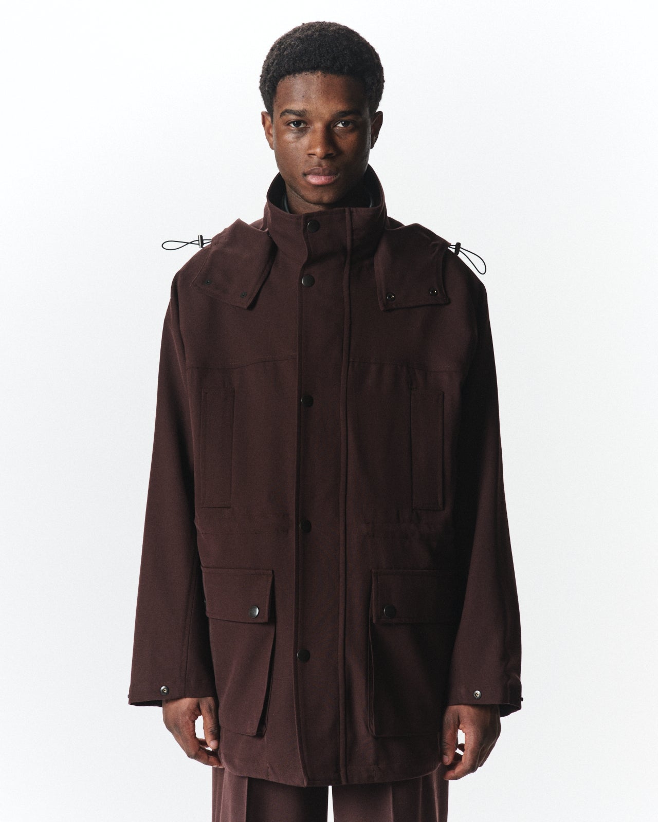 Organic Wool Survival Cloth / Mountain Parka, Dark Brown