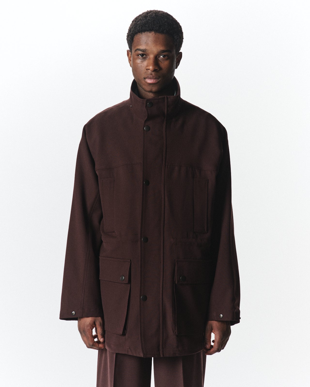 Organic Wool Survival Cloth / Mountain Parka, Dark Brown
