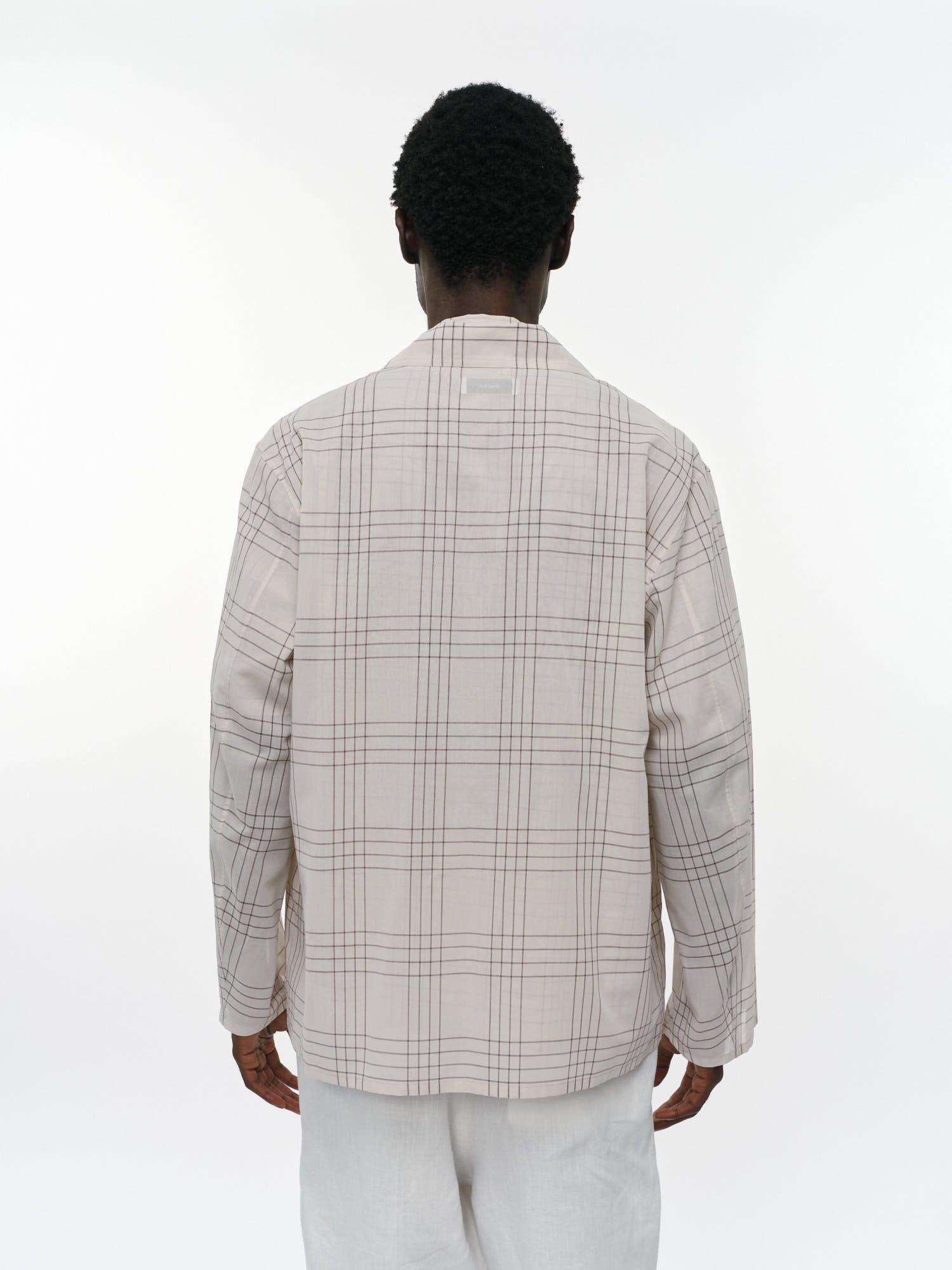 オーガニックコットン強撚チェックローン / カバーオールシャツ, Ivory Check