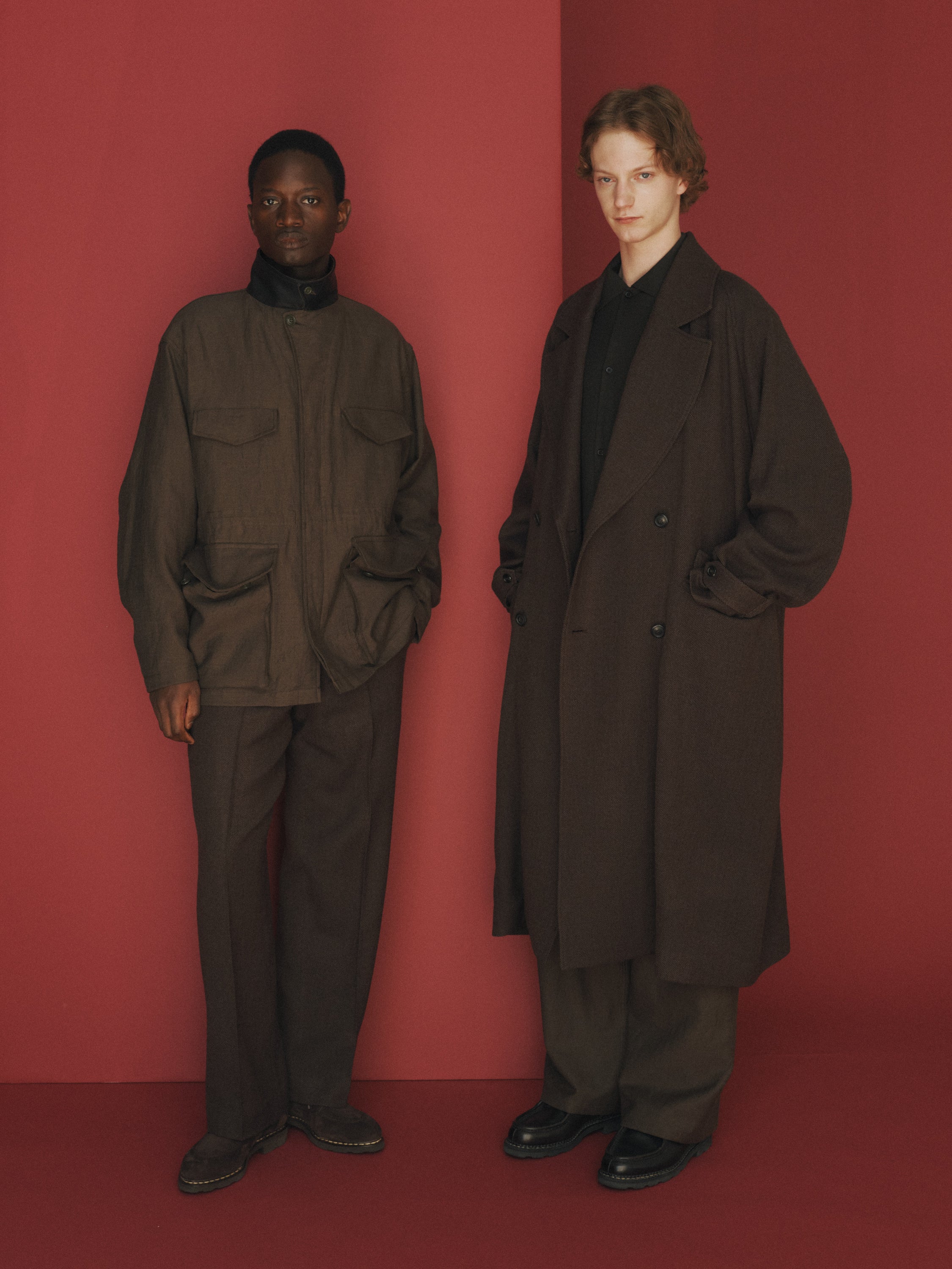Wool/Linen Moleskin / Military Jacket, Olive