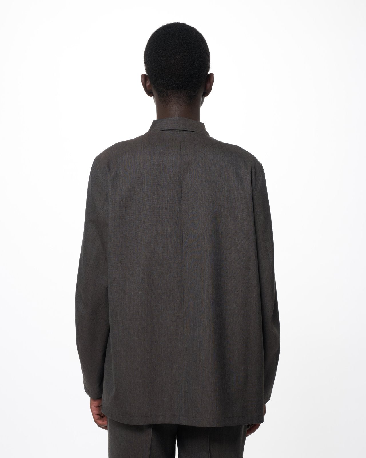 2/60 Wool Tropical Melange / Minimalist Jacket, Brown Gray