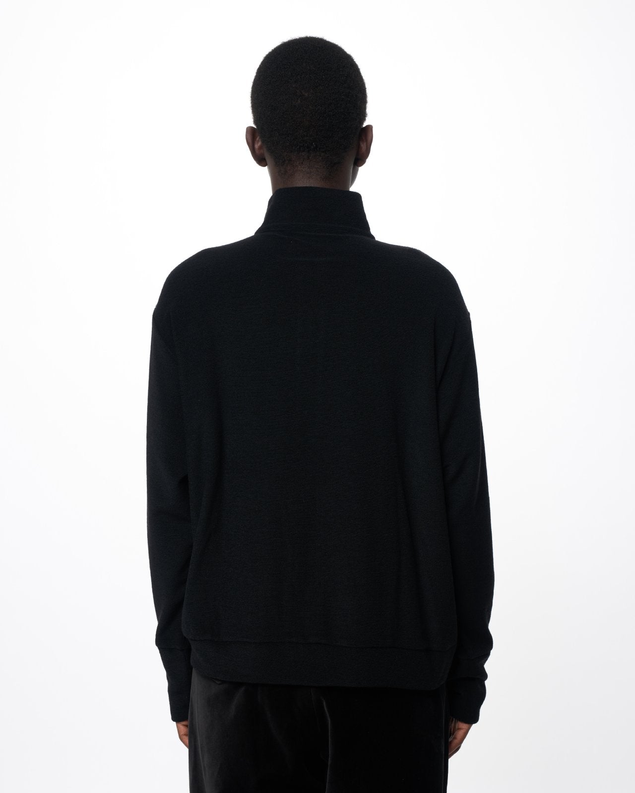 スーパー140s 2/60ウールパイル / トラックジャケット, Black