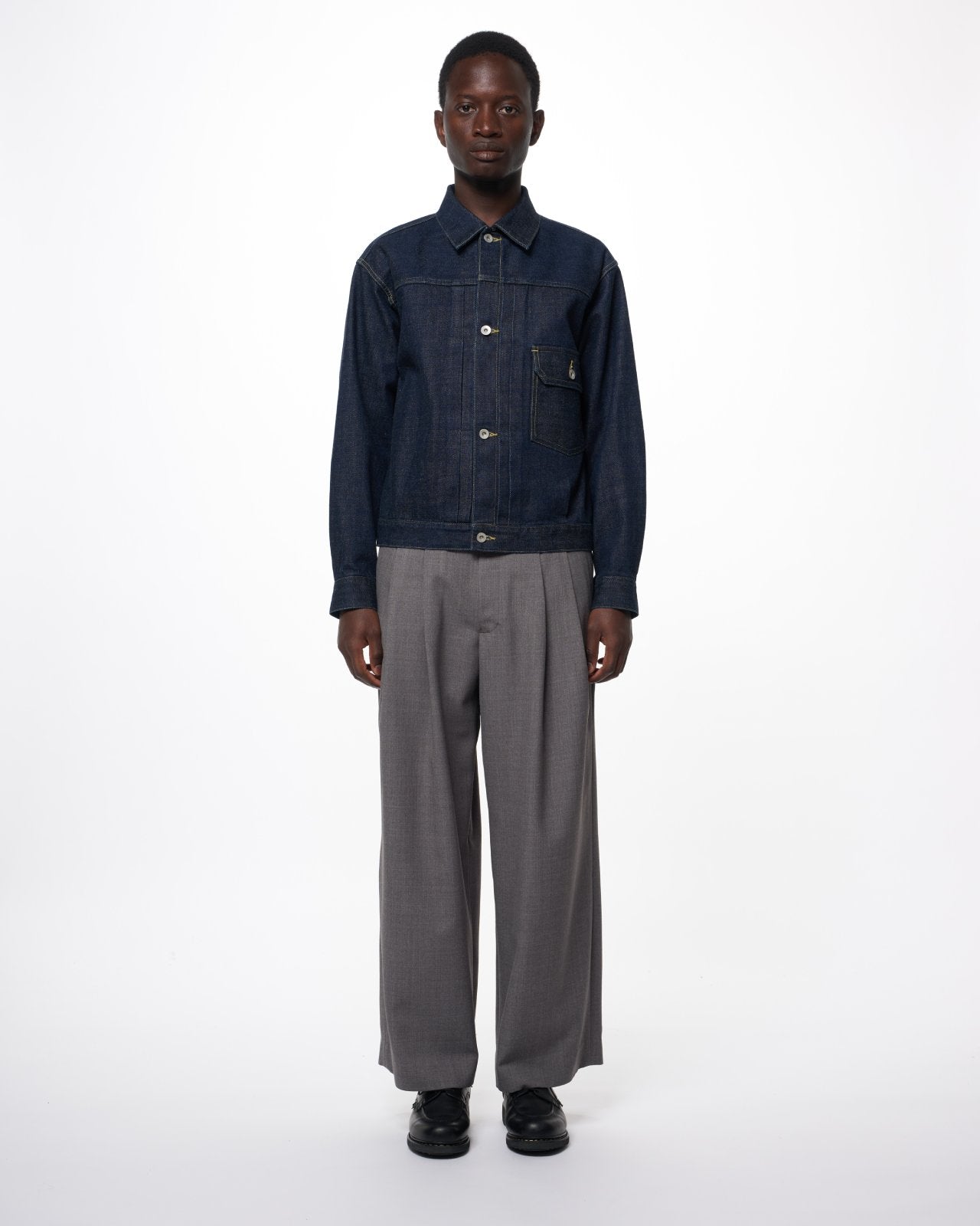 オーガニックコットン13.5ozセルビッジデニムType-1 / デニムジャケット, Indigo O.W