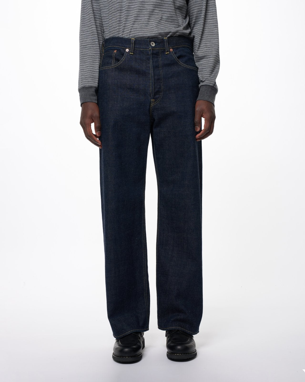 Organic Cotton 13.5oz Selvedge Denim / Cylinder Fit Jeans, Indigo O.W