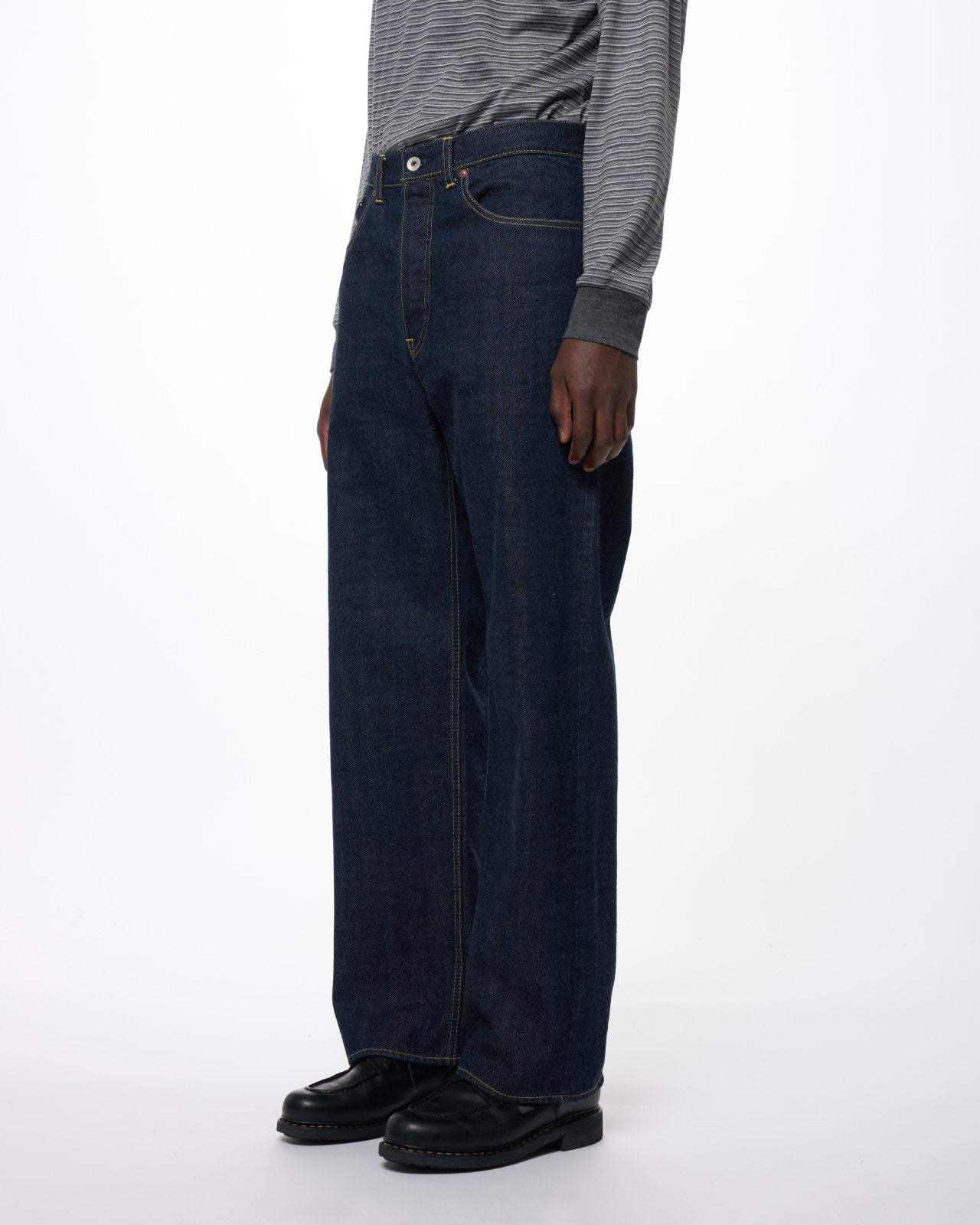 Organic Cotton 13.5oz Selvedge Denim / Cylinder Fit Jeans, Indigo O.W
