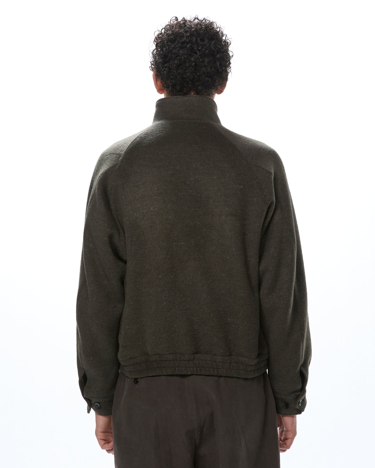 ウールシルクダブルクロス / トラックジャケット, Top Olive