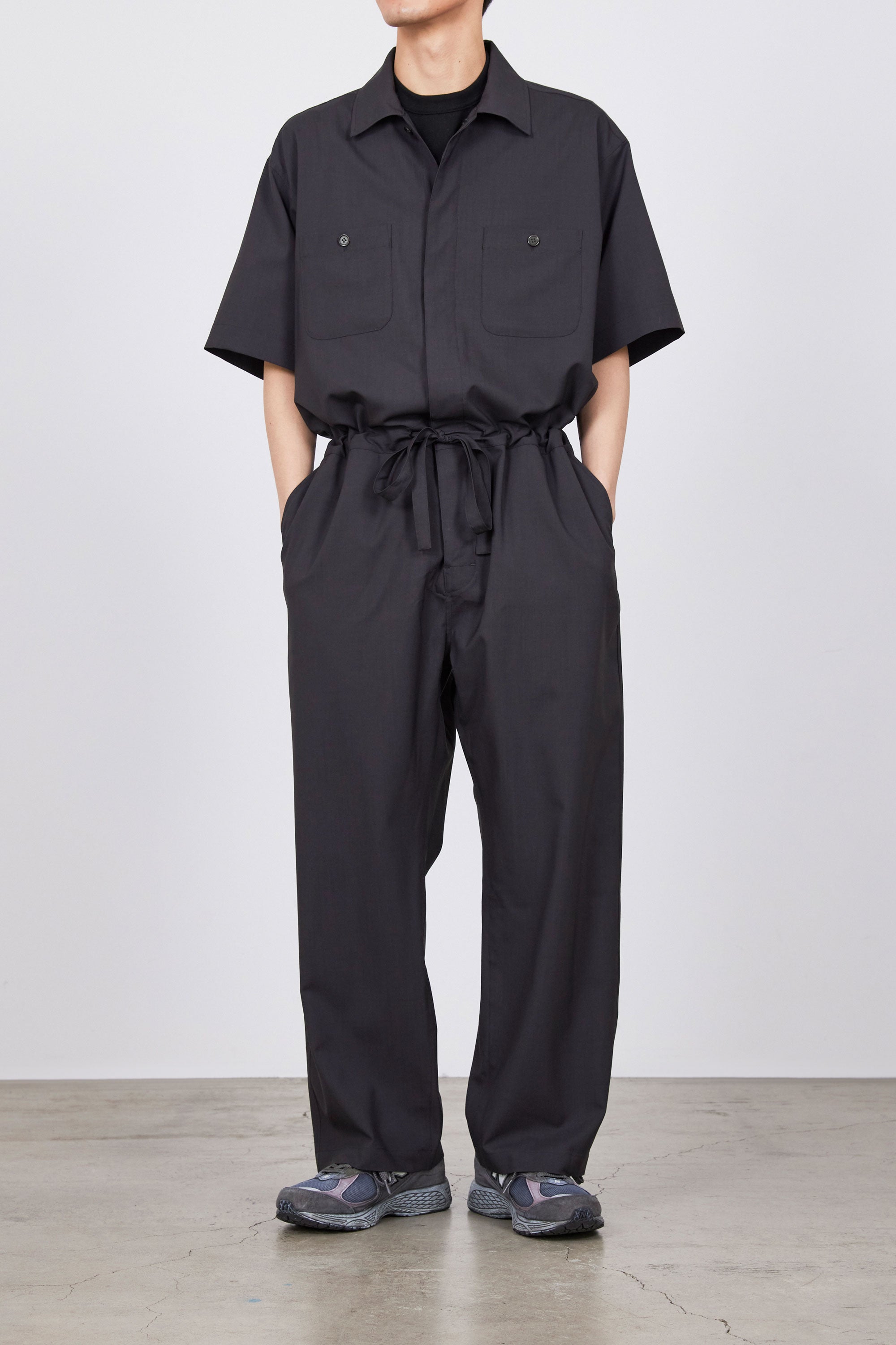 オーガニックウール 2/80 トロピカル / オールインワン S/S, Charcoal