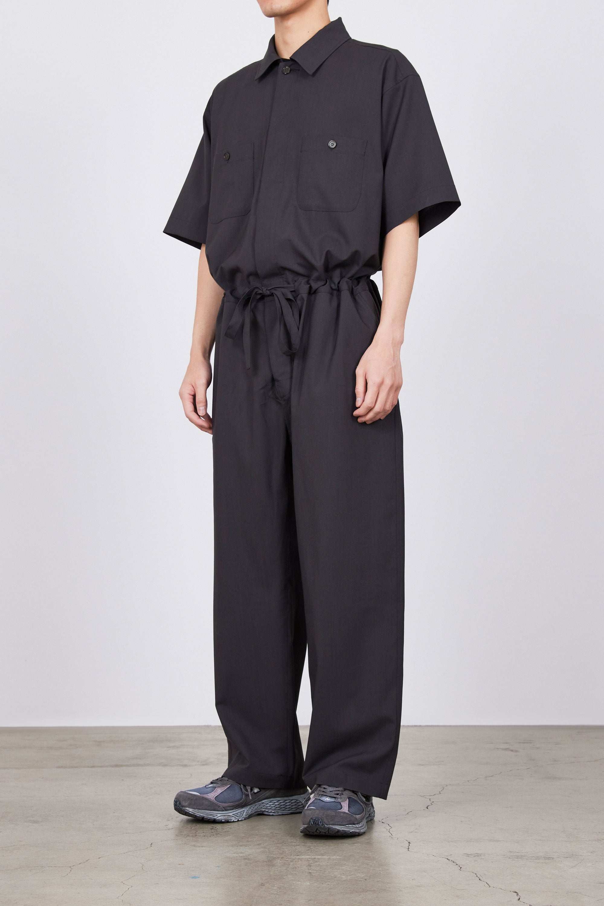 オーガニックウール 2/80 トロピカル / オールインワン S/S, Charcoal