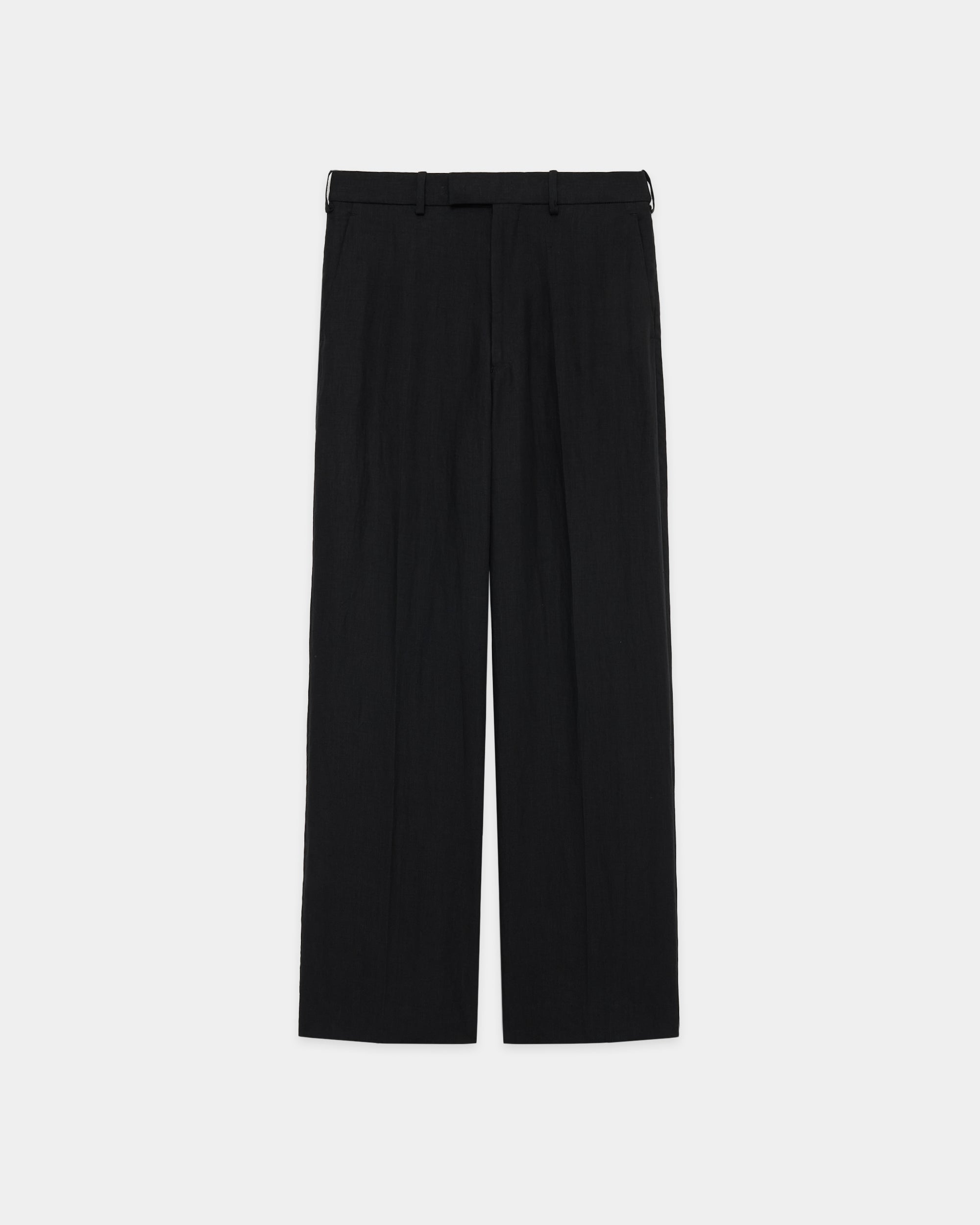 【PARKING Exclusive】Organic Wool Survival Cloth® / Wide Straight Semi Easy Trousers, Black