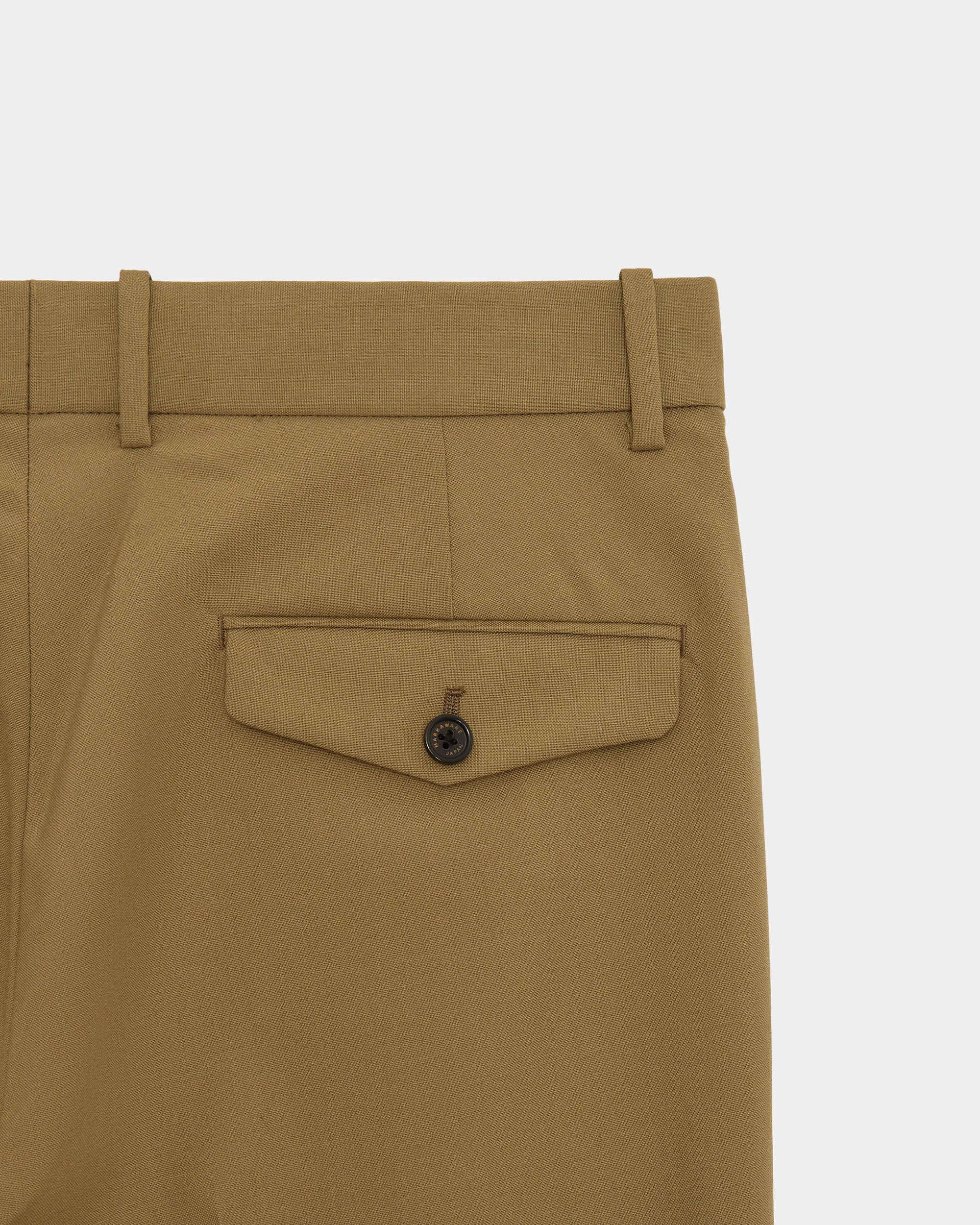 Polwarth Tropical / Double Pleated Trousers, Khaki