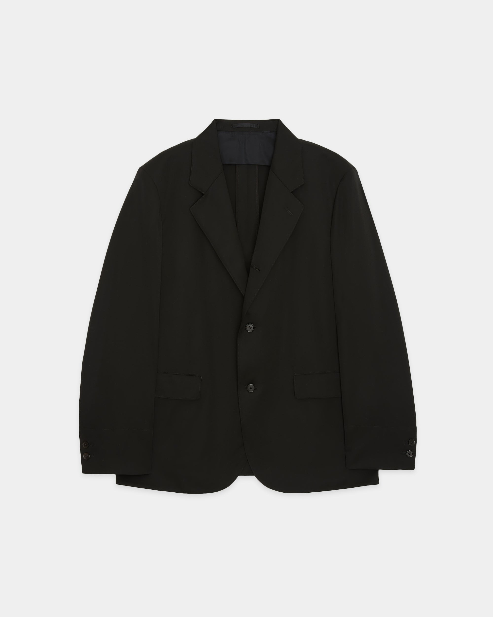 Organic Wool 2/80 Gabardine / Sack Coat, Black