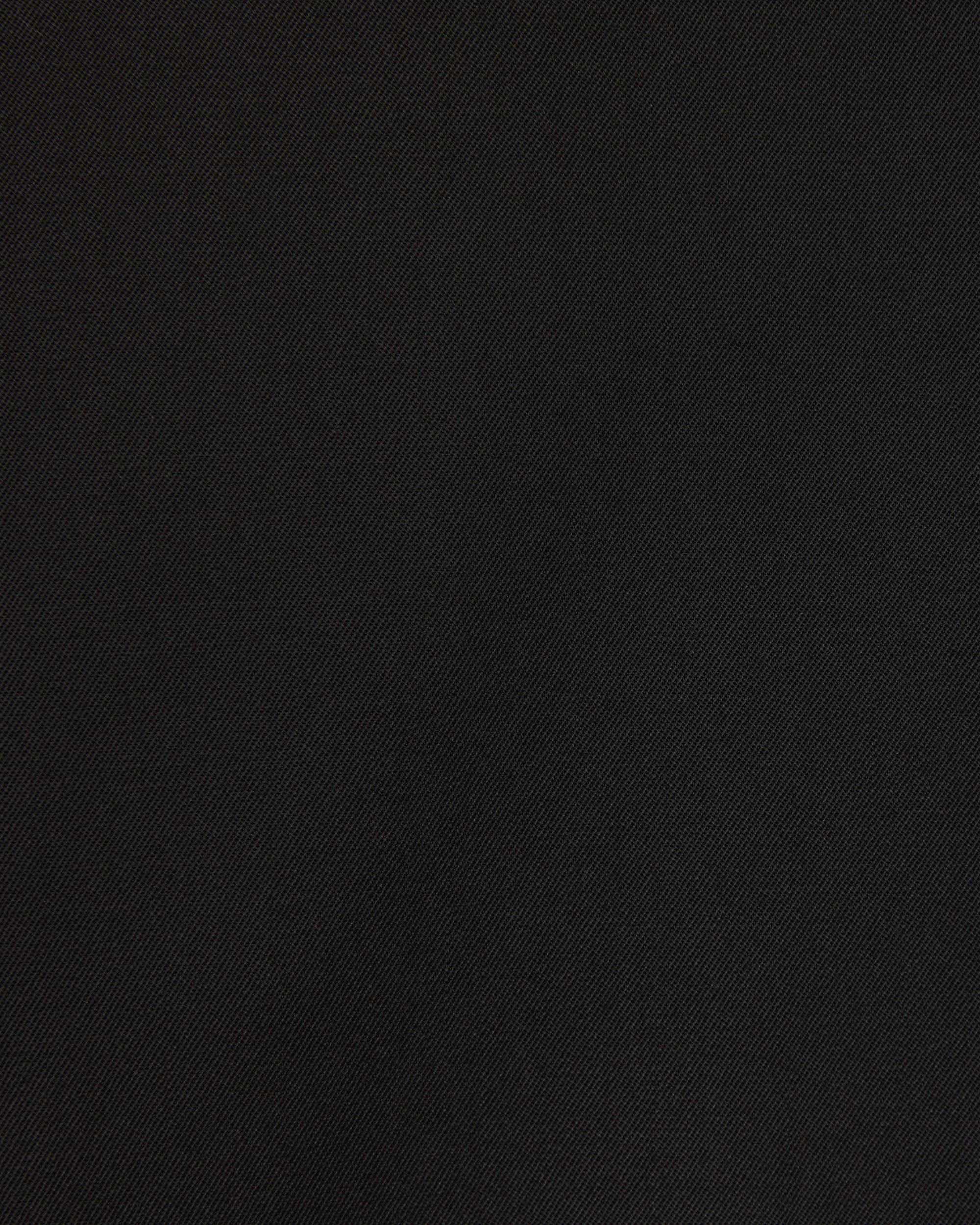 Organic Wool 2/80 Gabardine / Italian Open Collar Shirt, Black