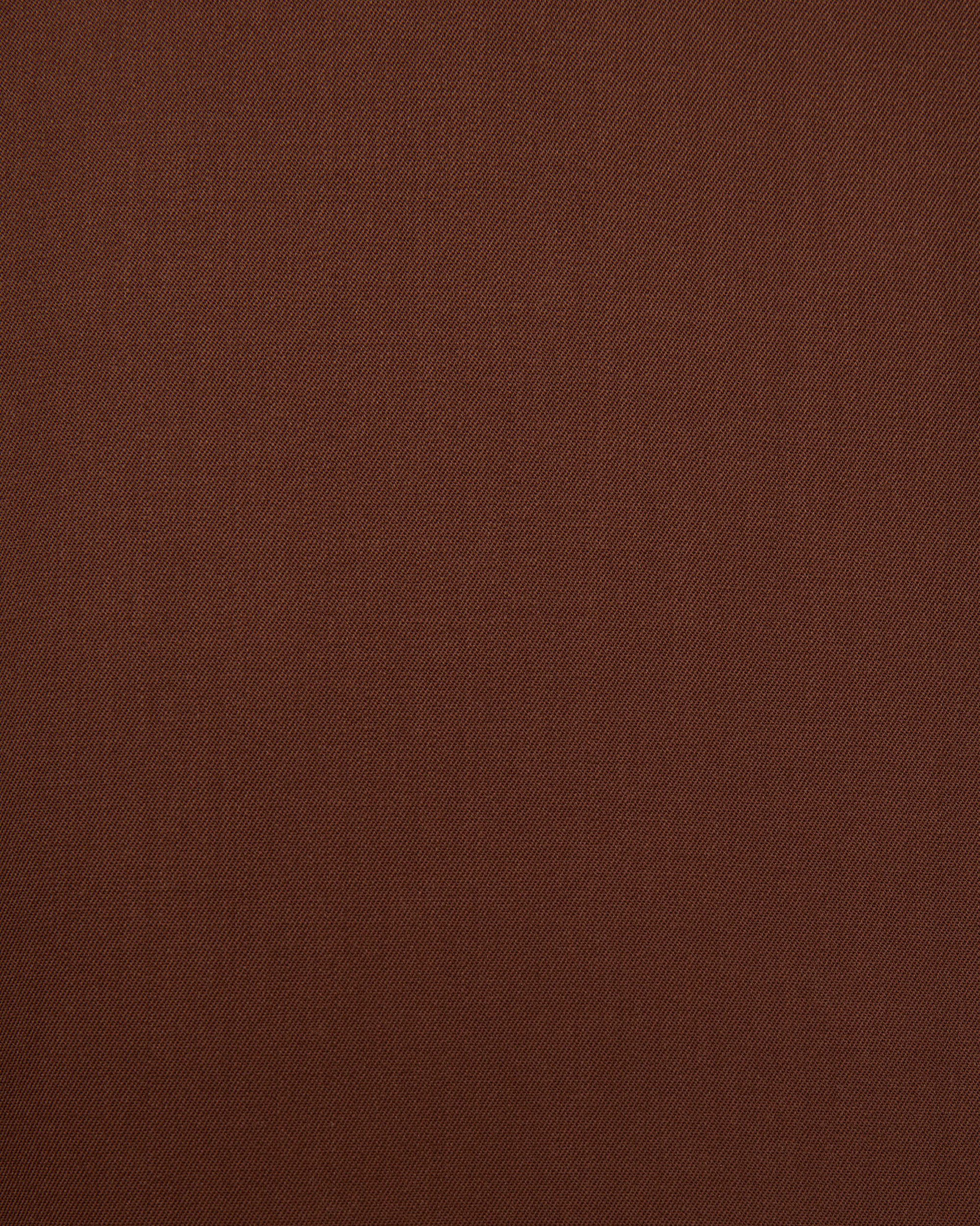Organic Wool 2/80 Gabardine / Italian Open Collar Shirt, Dark Bronze