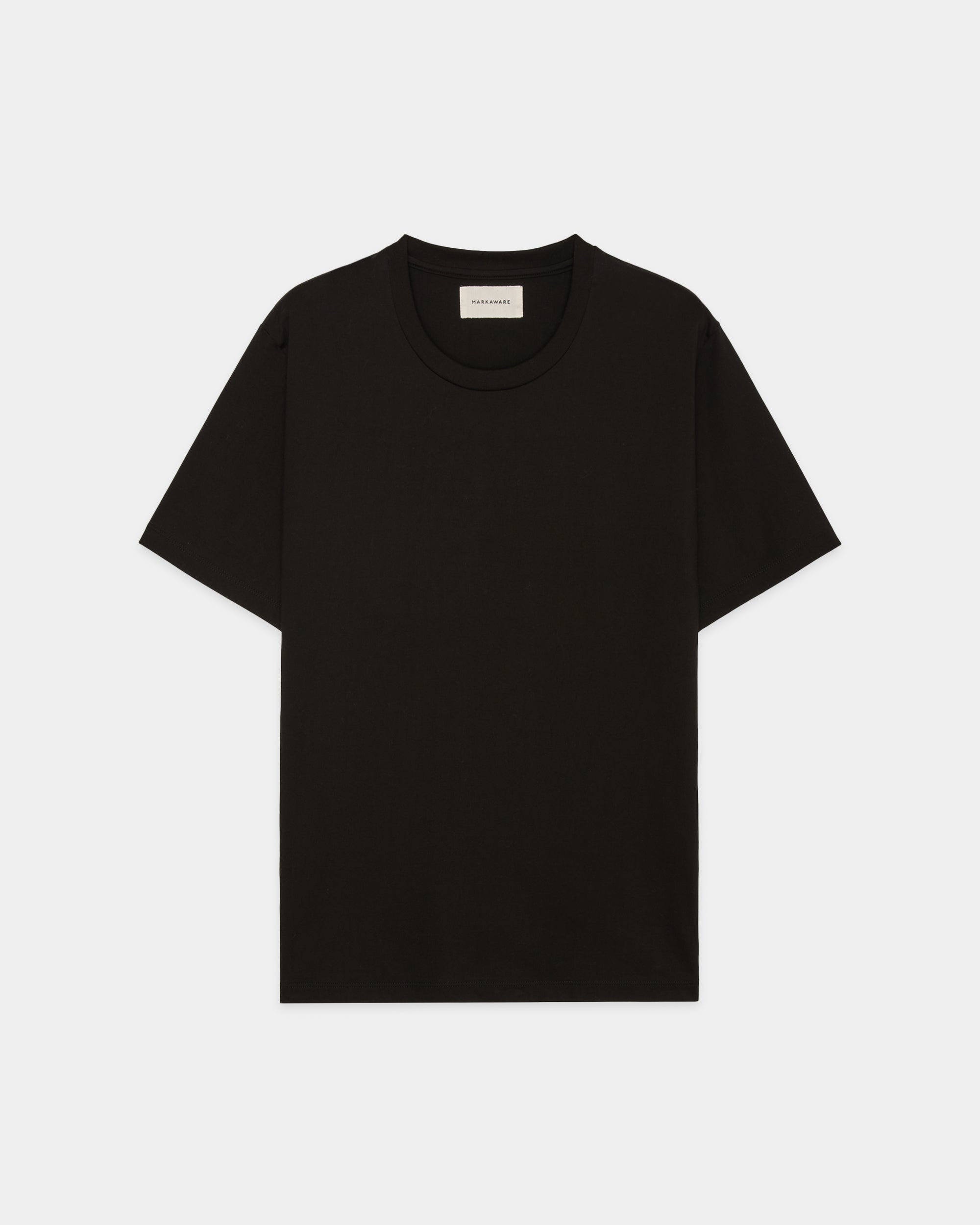 Organic Giza 60/3 Jersey Survival Cloth Regular Fit Tee, Black