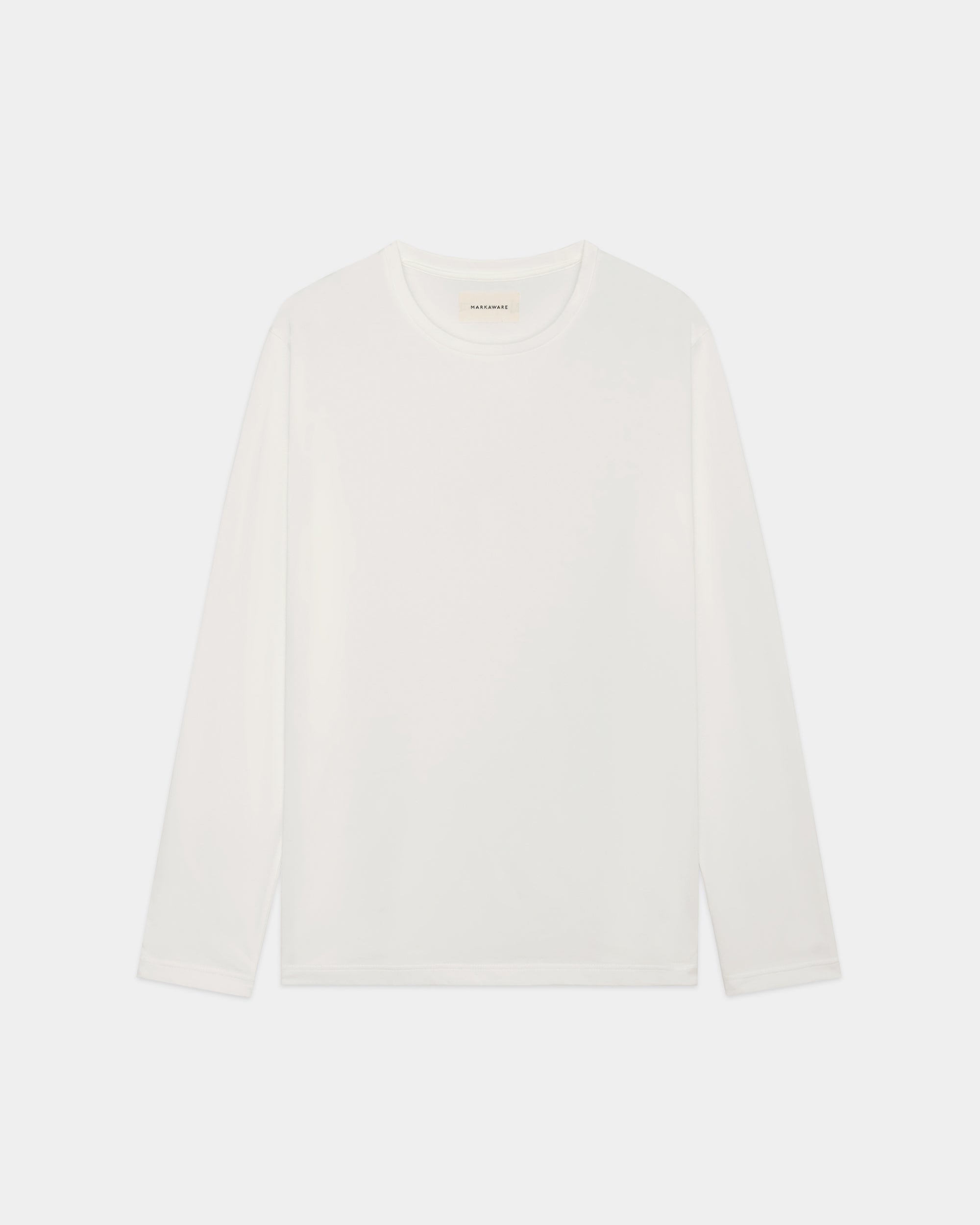 Organic Giza 60/2 Circular Jersey / Long Sleeve Tee, White