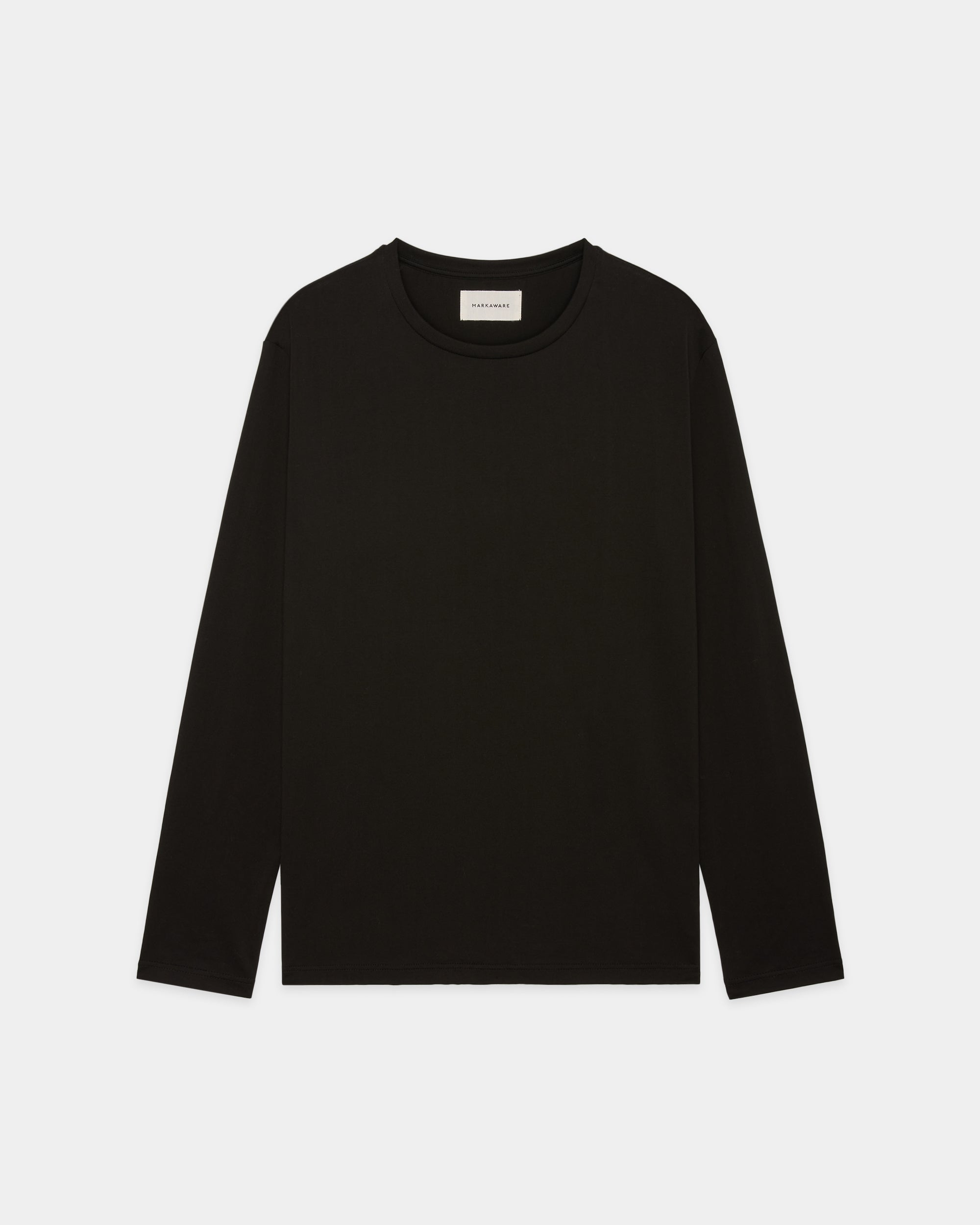 Organic Giza 60/2 Circular Jersey / Long Sleeve Tee, Black