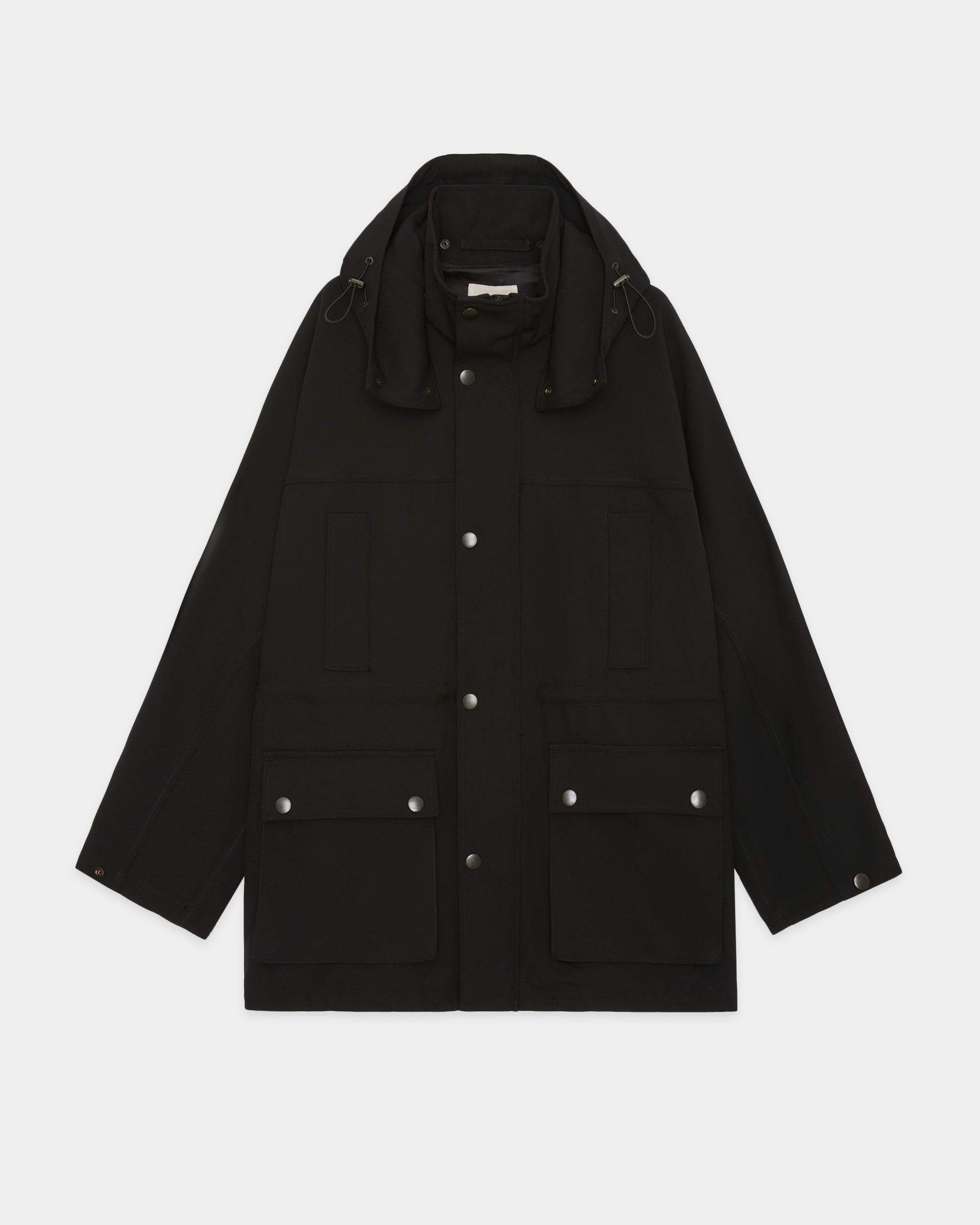 Organic Wool Survival Cloth / Mountain Parka, Black