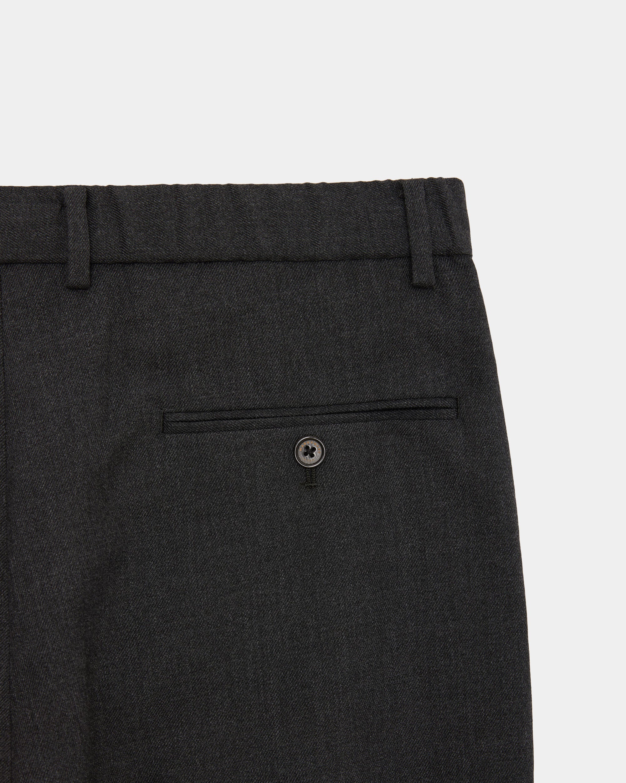 Organic Wool Survival Cloth / Flat Tapered Trousers, Charcoal
