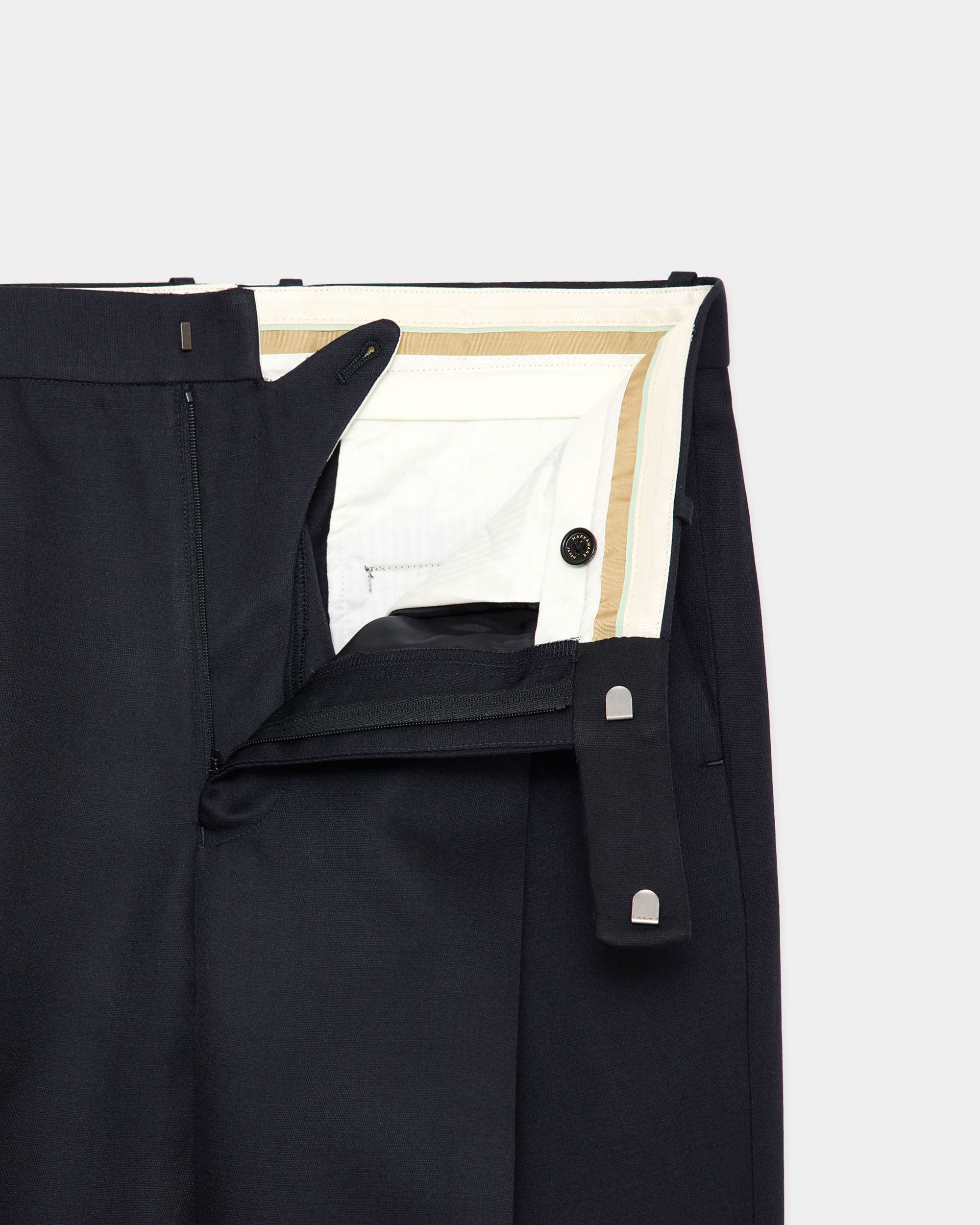 Bratac Silk × Organic Wool Double Cloth / Anton Trousers, Navy