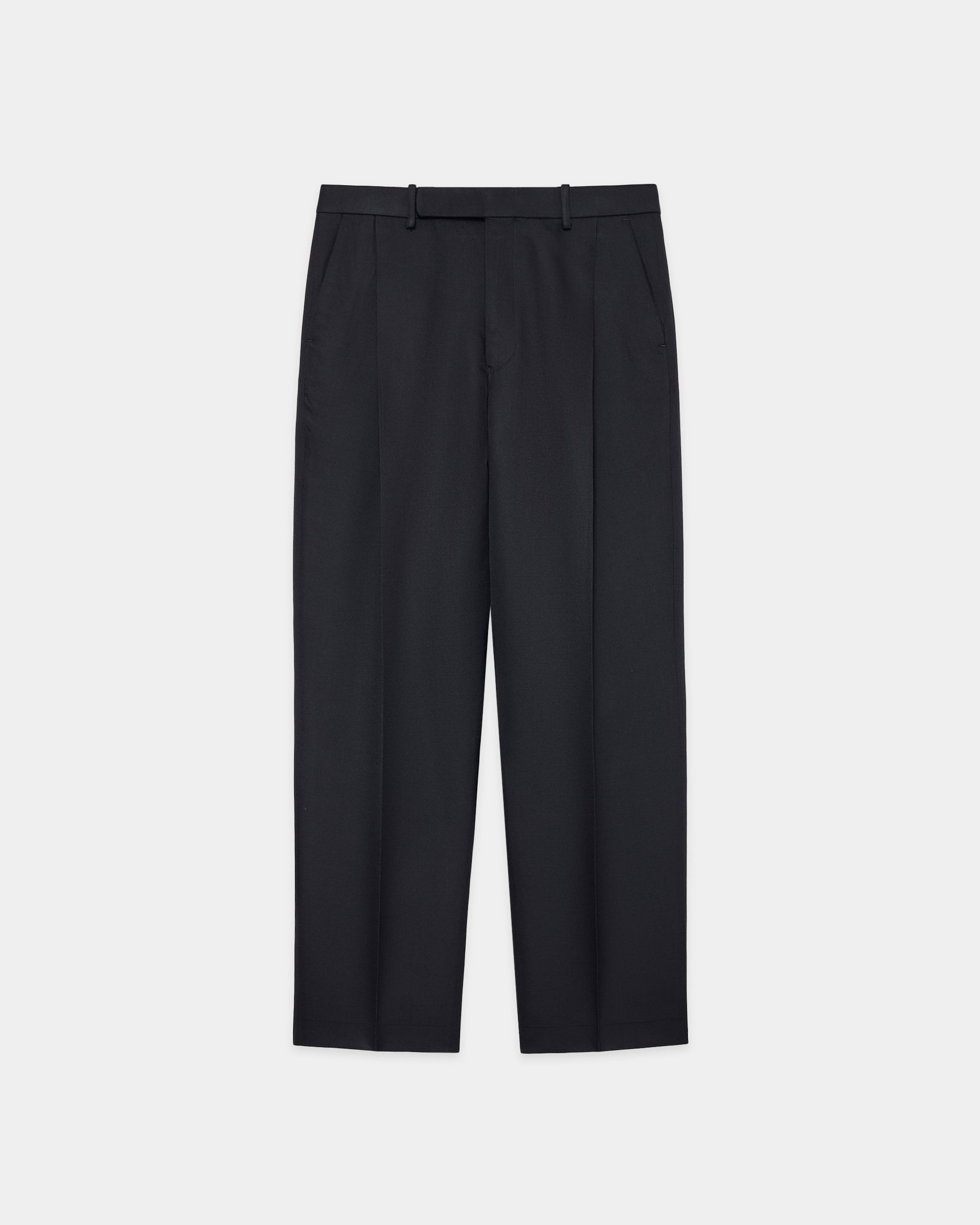 Bratac Silk × Organic Wool Double Cloth / Anton Trousers, Navy