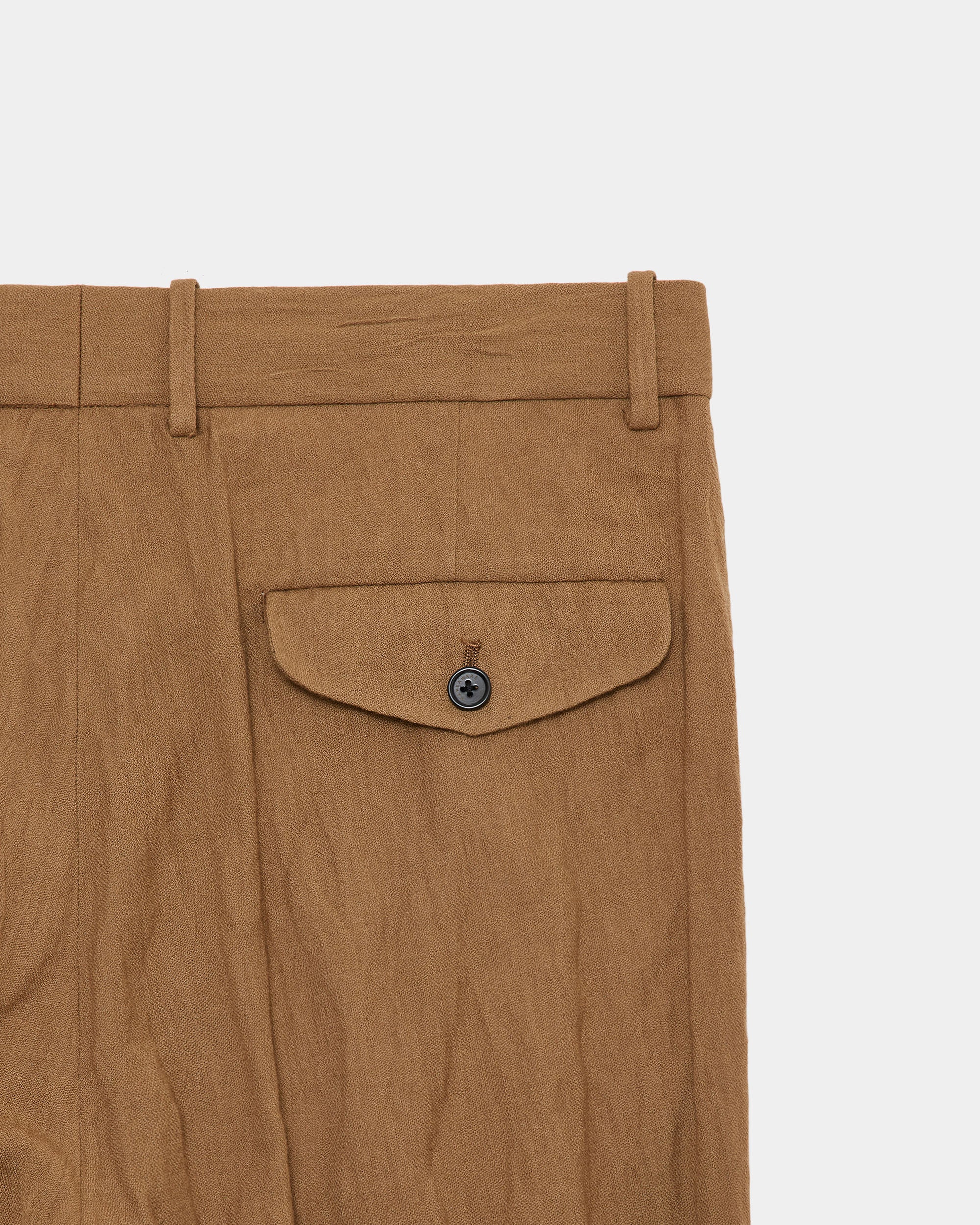 Organic Wool X Stainless Oatmeal / Double Pleated Trousers, Coyote