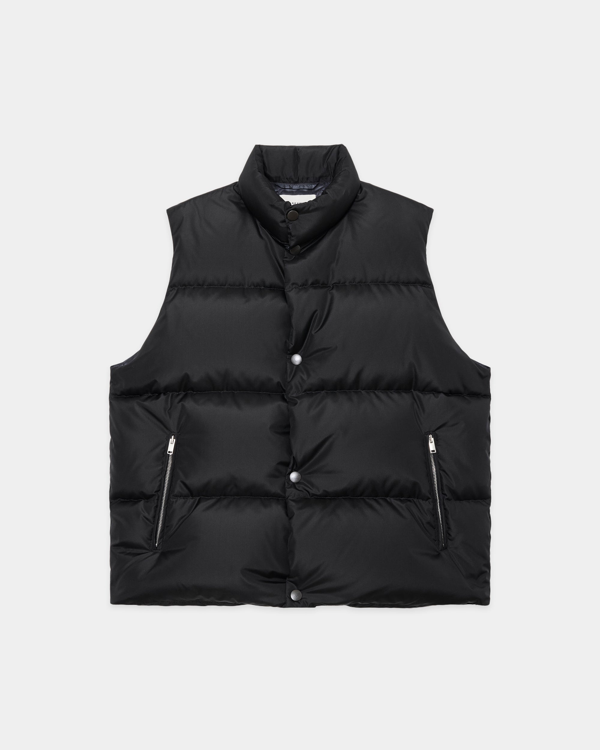 シルクリップストップ / アルパインショートダウンベスト, Black