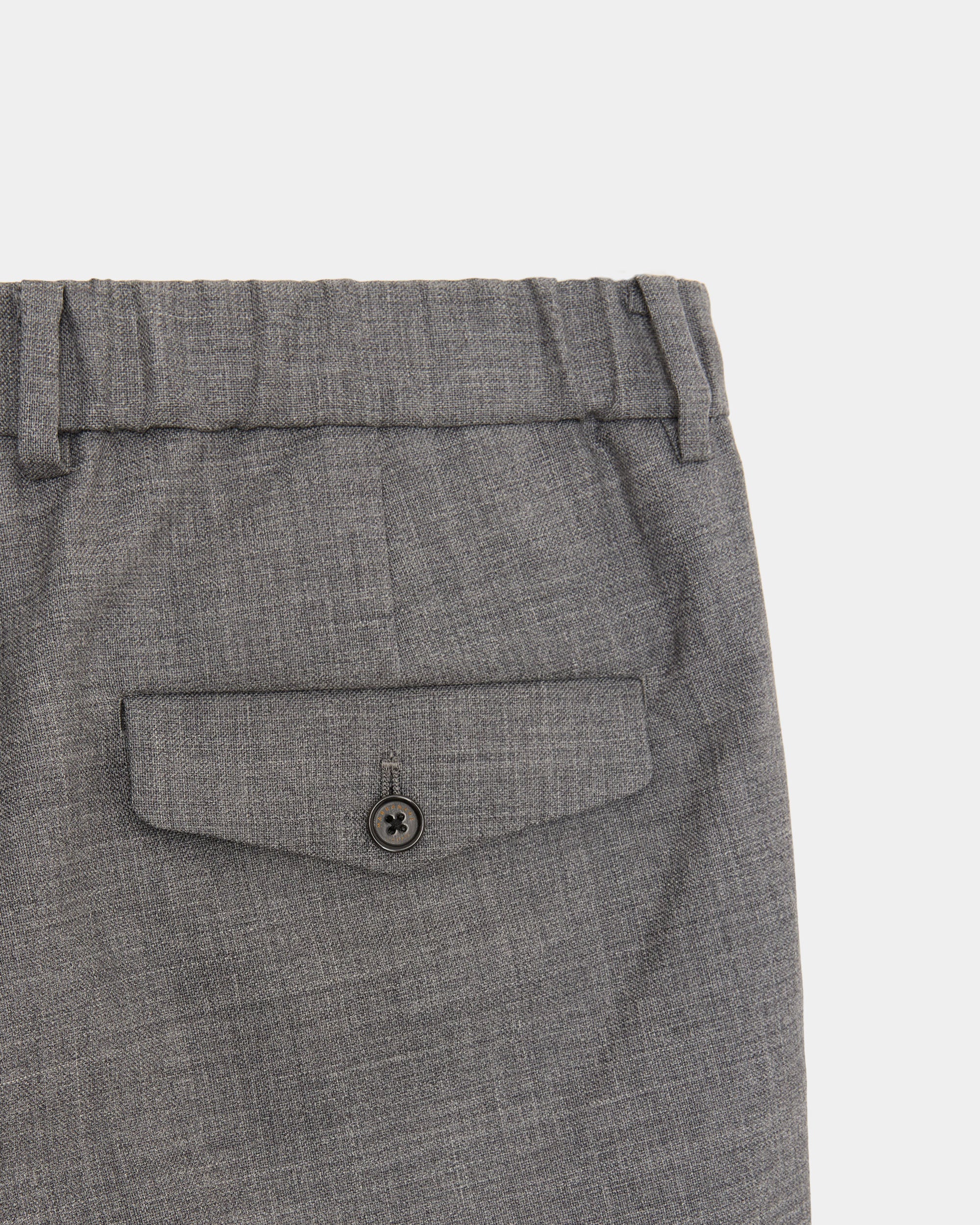 Organic Heavy Wool Tropical / Double Pleated Semi Easy Trousers, Top Gray