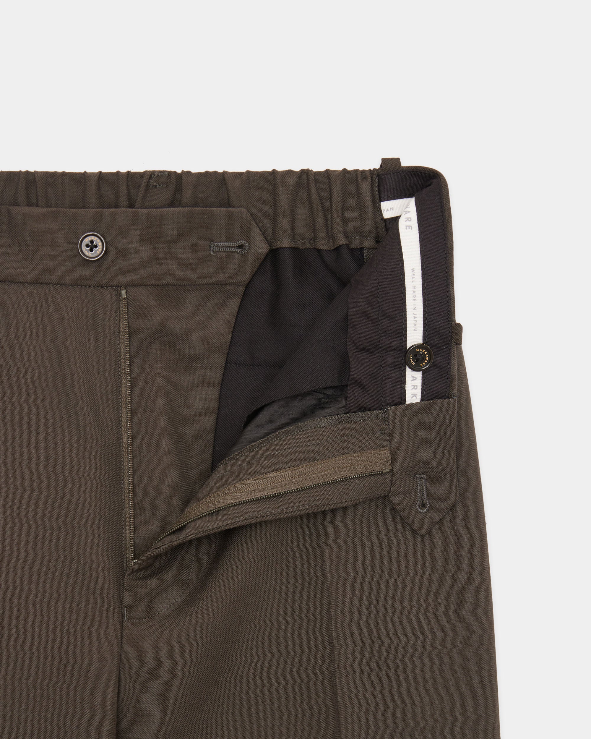 【PARKING Special 0rder】Polwarth Tropical / Flat Flont Semi Easy Trousers, Dark Olive