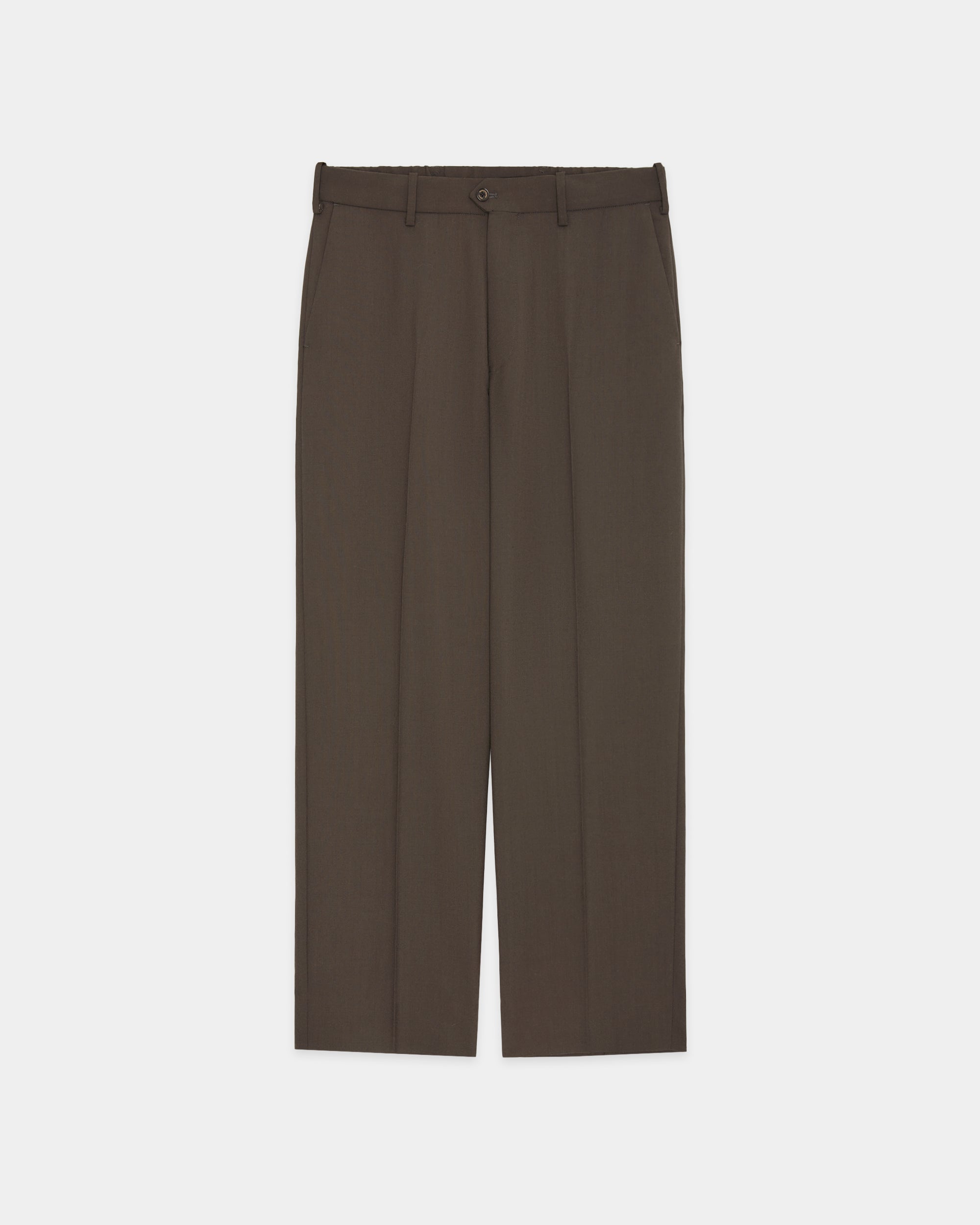 【PARKING Special 0rder】Polwarth Tropical / Flat Flont Semi Easy Trousers, Dark Olive
