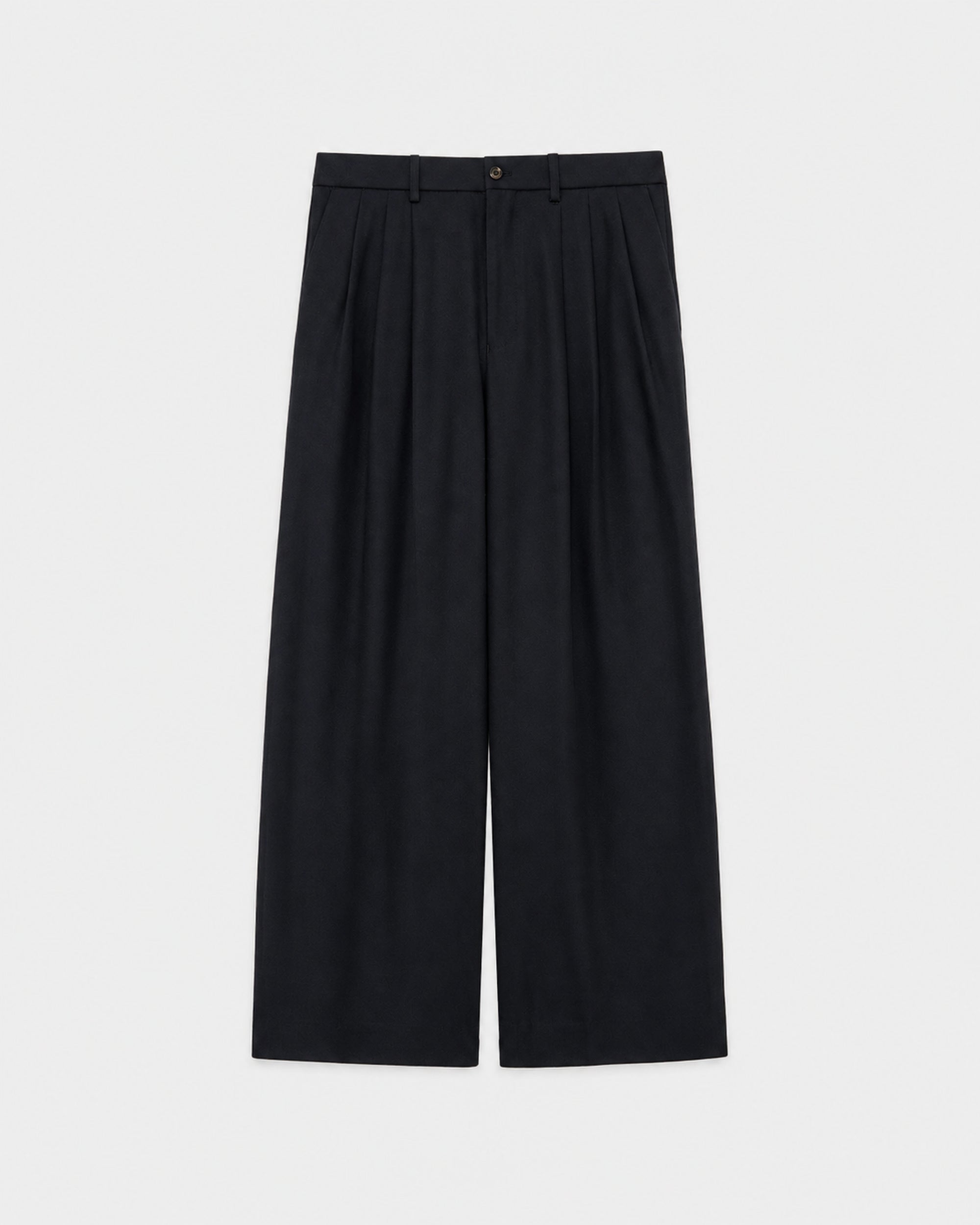 【PARKING別注】ポロワースタキシードクロス / トリプルプリーテッドワイドトラウザーズ, Black