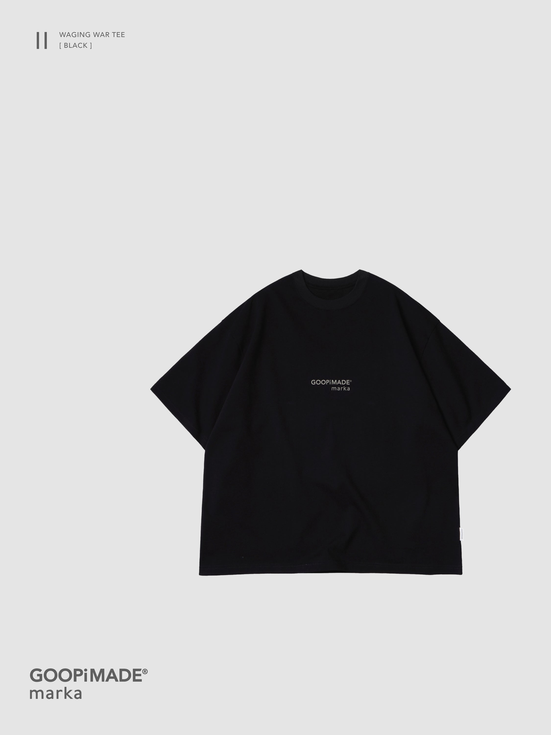 【GOOPiMADE x marka】 II / Waging War Tee, Black