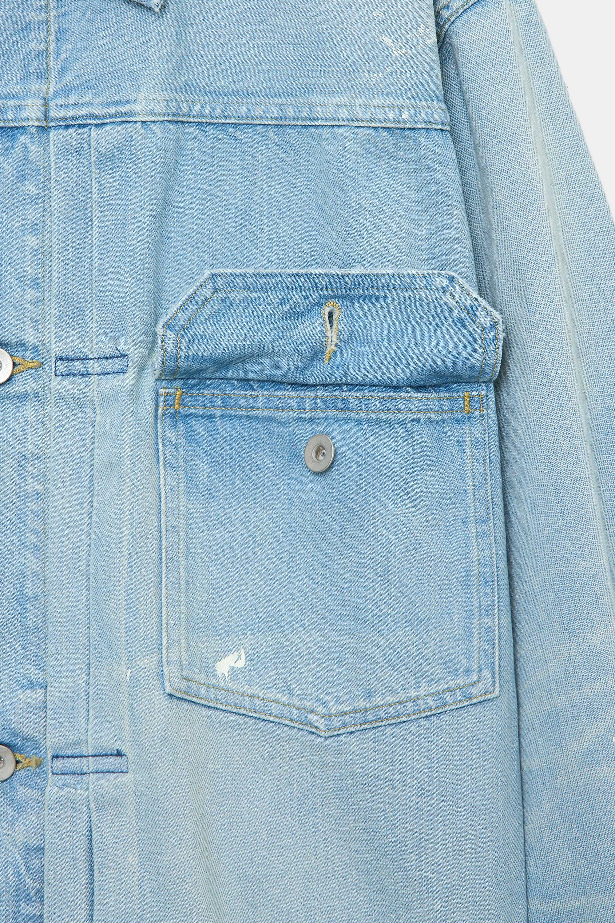 オーガニックコットン12ozデニム / タイプ1デニムジャケット, Bleached