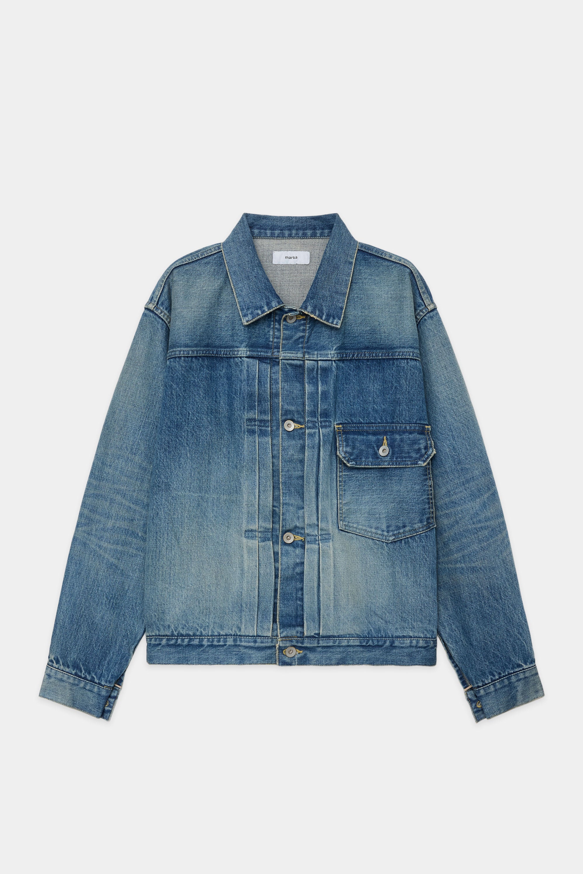 オーガニックコットン13.5ozセルビッチデニム / NEW タイプ1 ジャケット, Used Washed