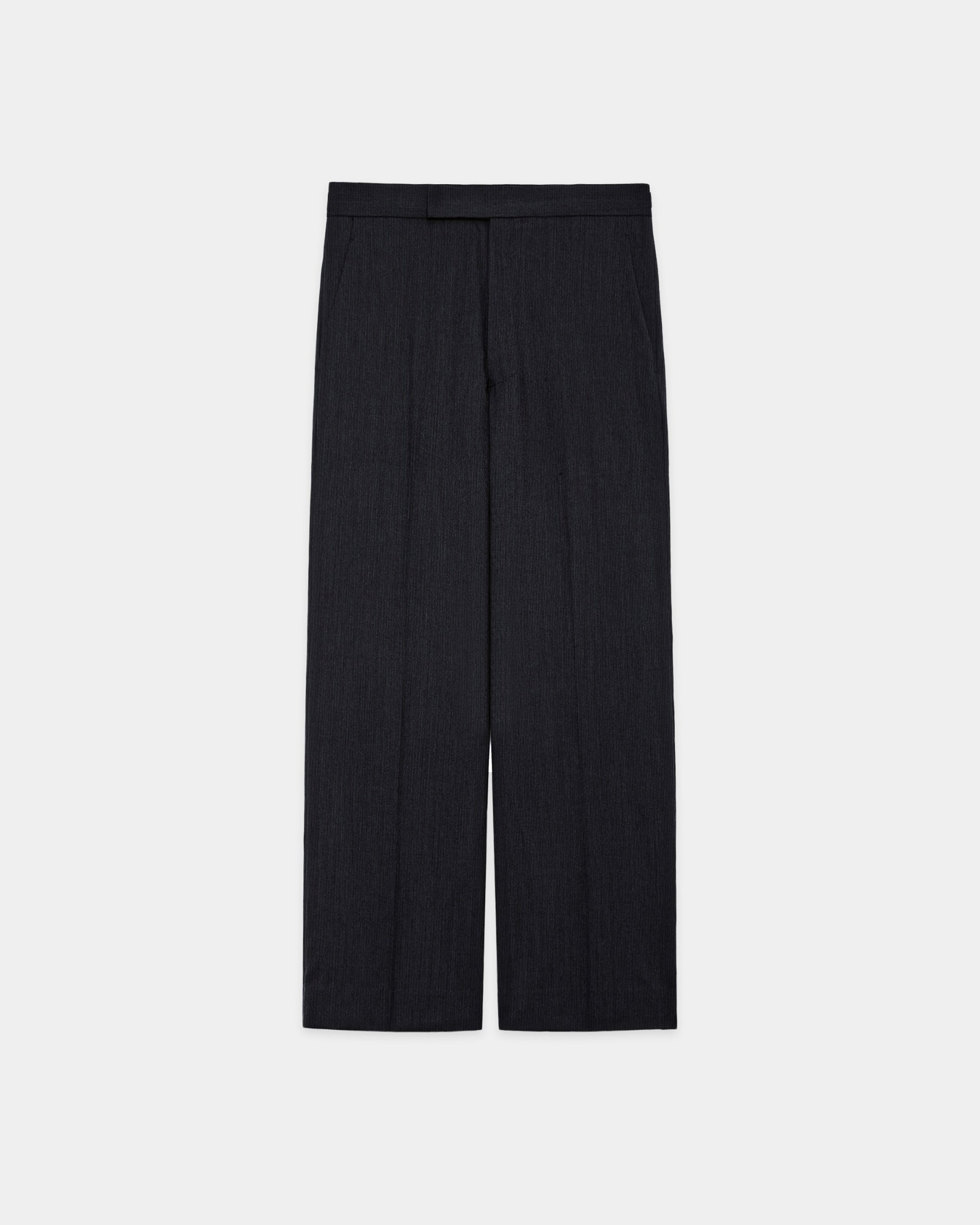 【PARKING別注】ウールシアサッカー / レギュラーストレートトラウザーズ, Black X Gray
