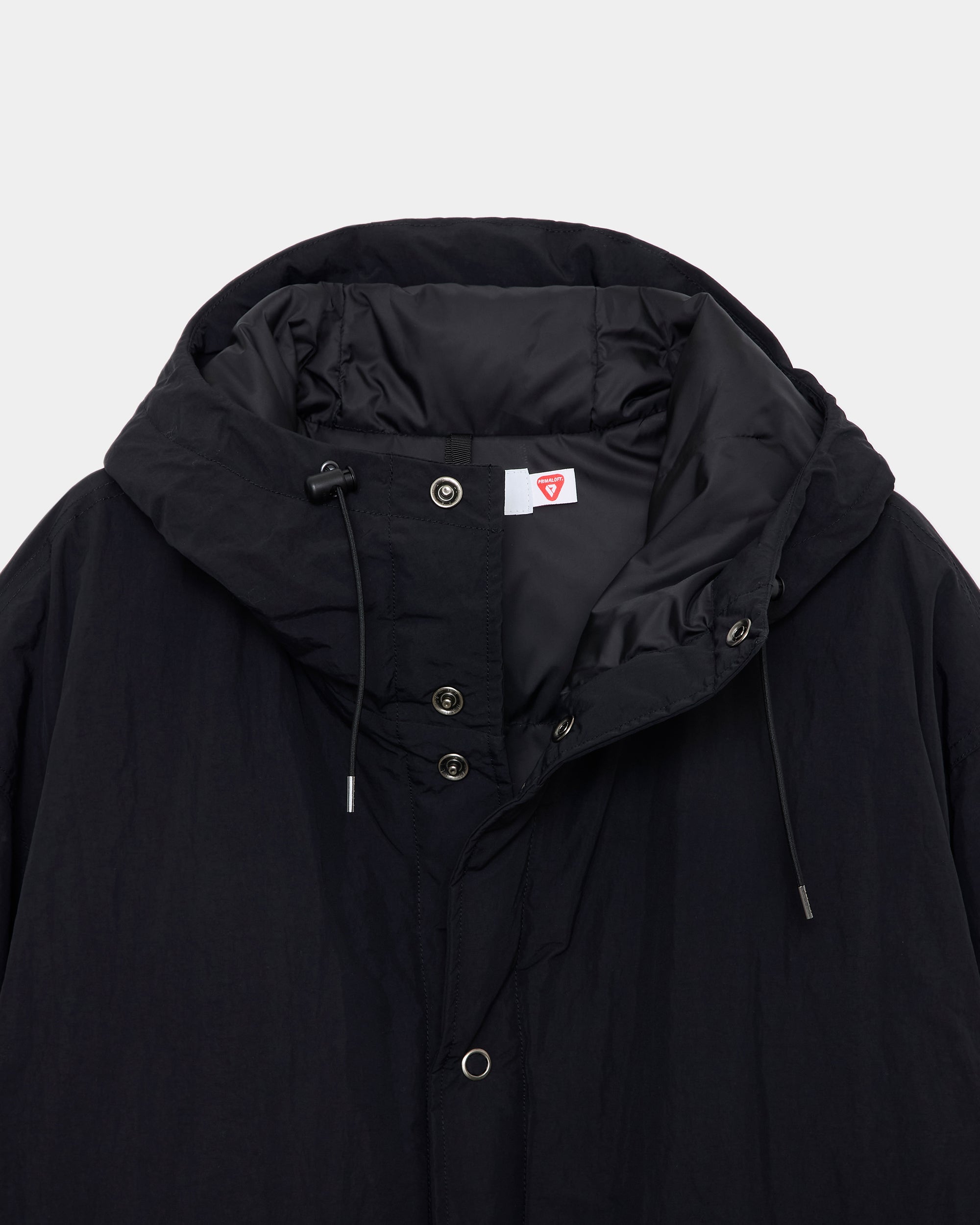 【PARKING別注】 リサイクルナイロンタッサー / パフドスノーパーカー, Black