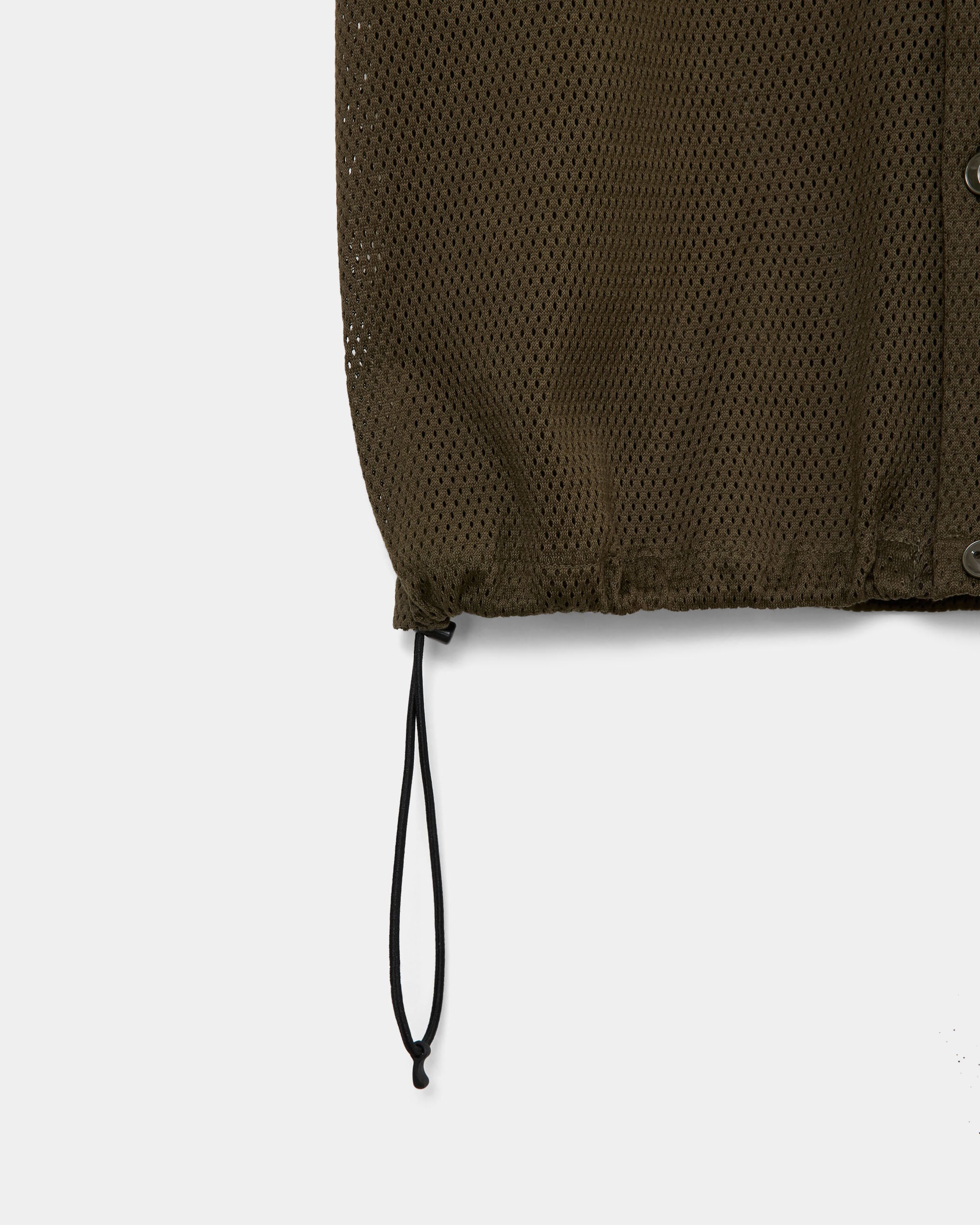40/2 オーガニックコットンメッシュ / オープンカラー S/S ニットシャツ, Olive