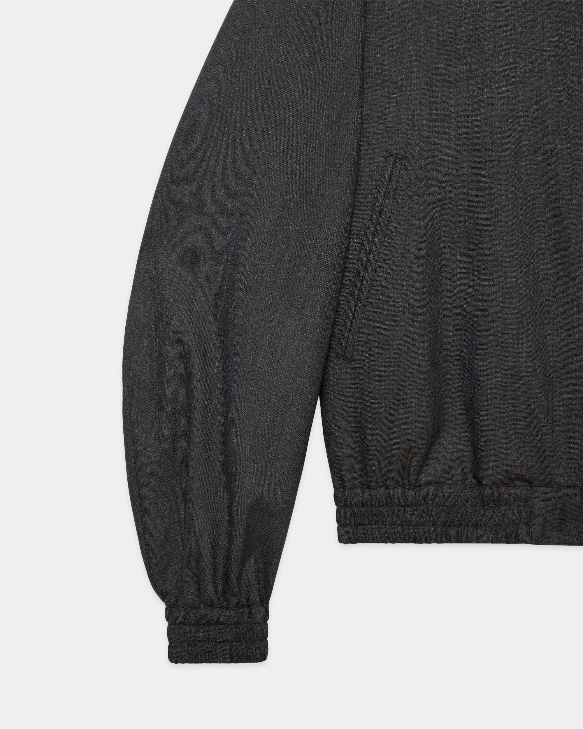 2/60 Wool Tropical Melange / Zip Blouson, Brown Gray