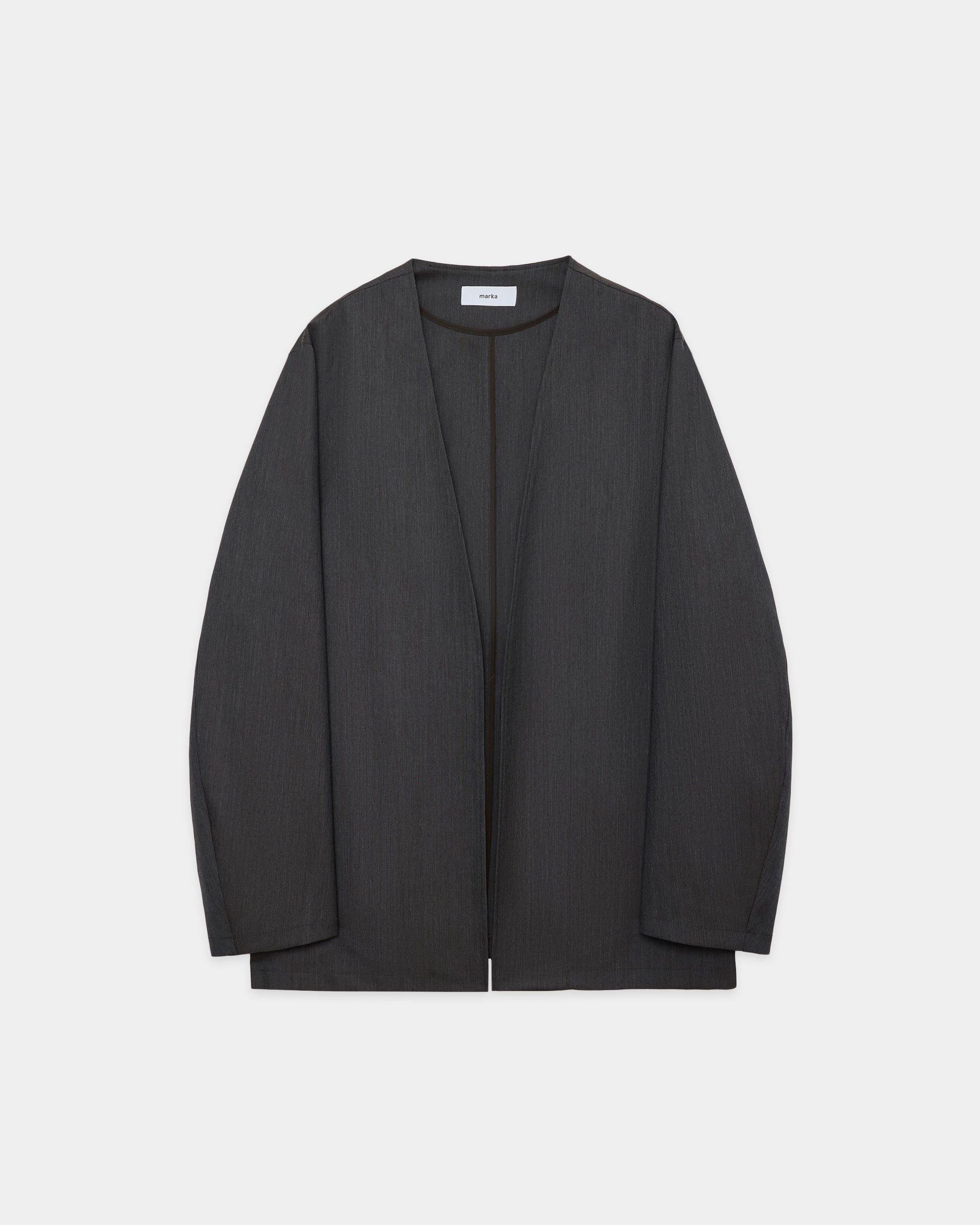 2/60 Wool Tropical Melange / Minimalist Jacket, Brown Gray