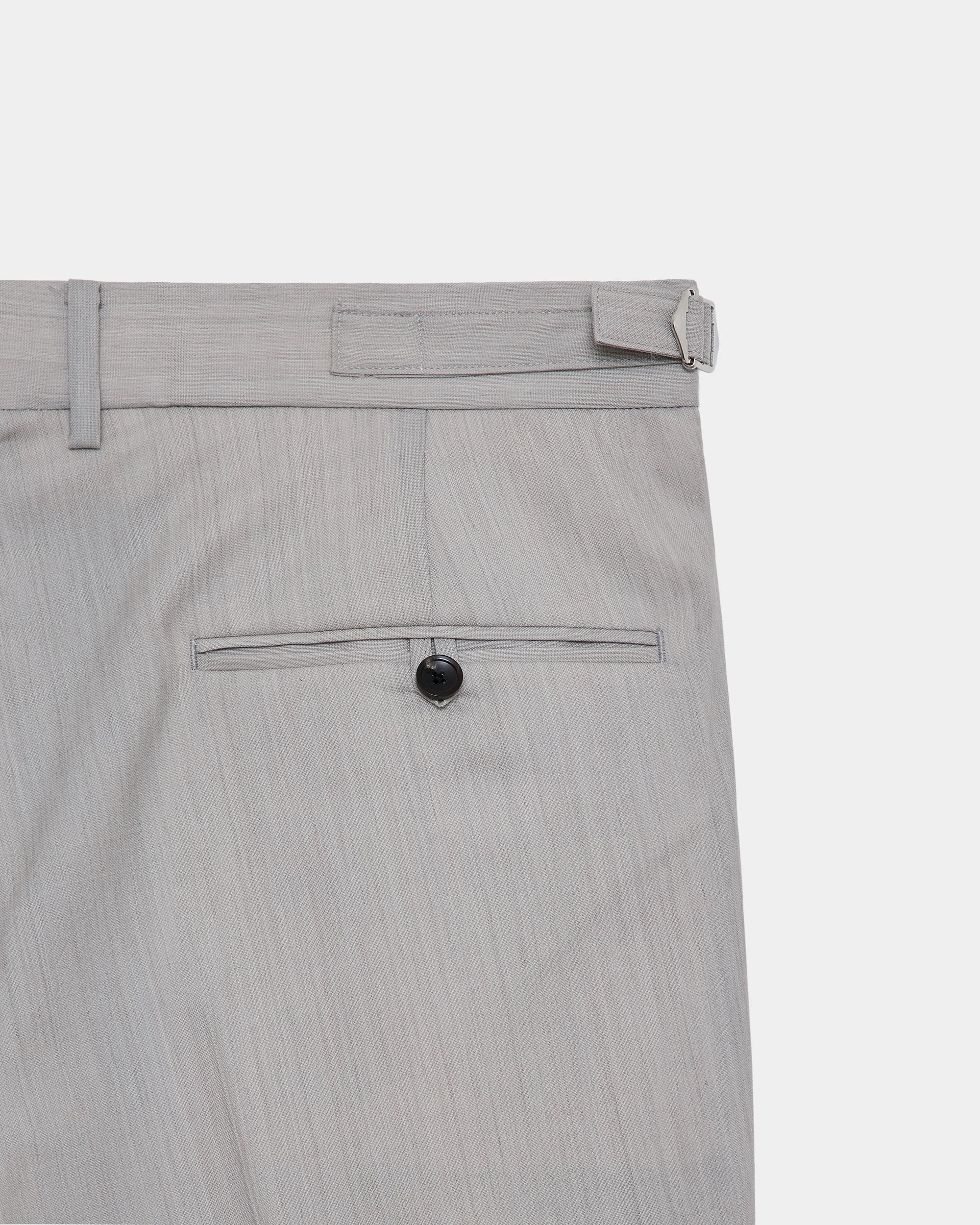 2/60 Wool Tropical Melange / Regular Fit Straight Trousers, Light Gray