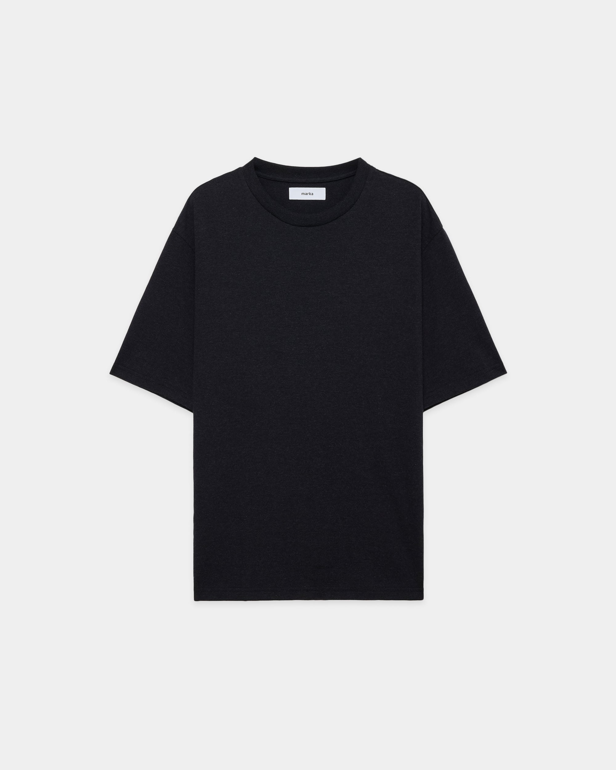 40/2 Organic Cotton Knit / Crew Neck S/S Tee, Heather Black
