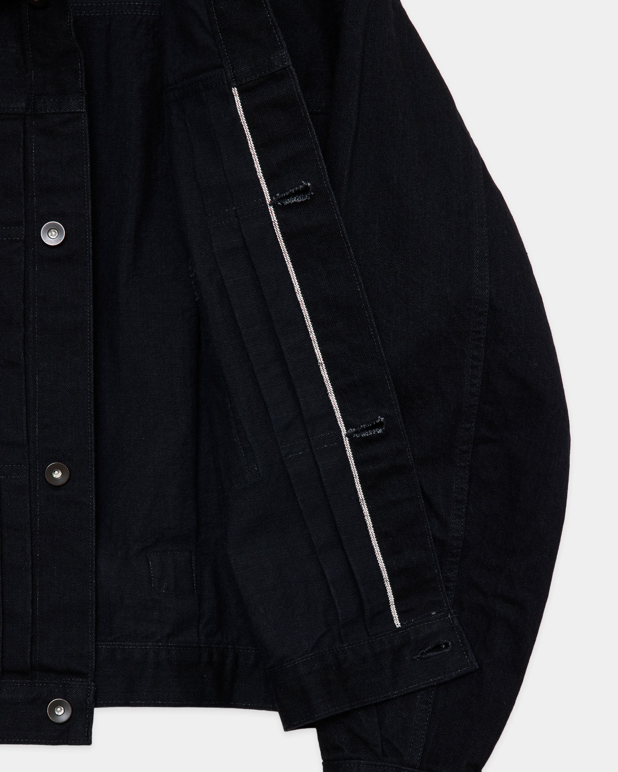 【PARKING別注】オーガニックコットン13.5ozセルビッジデニム / Type-1デニムジャケット, Black O.W