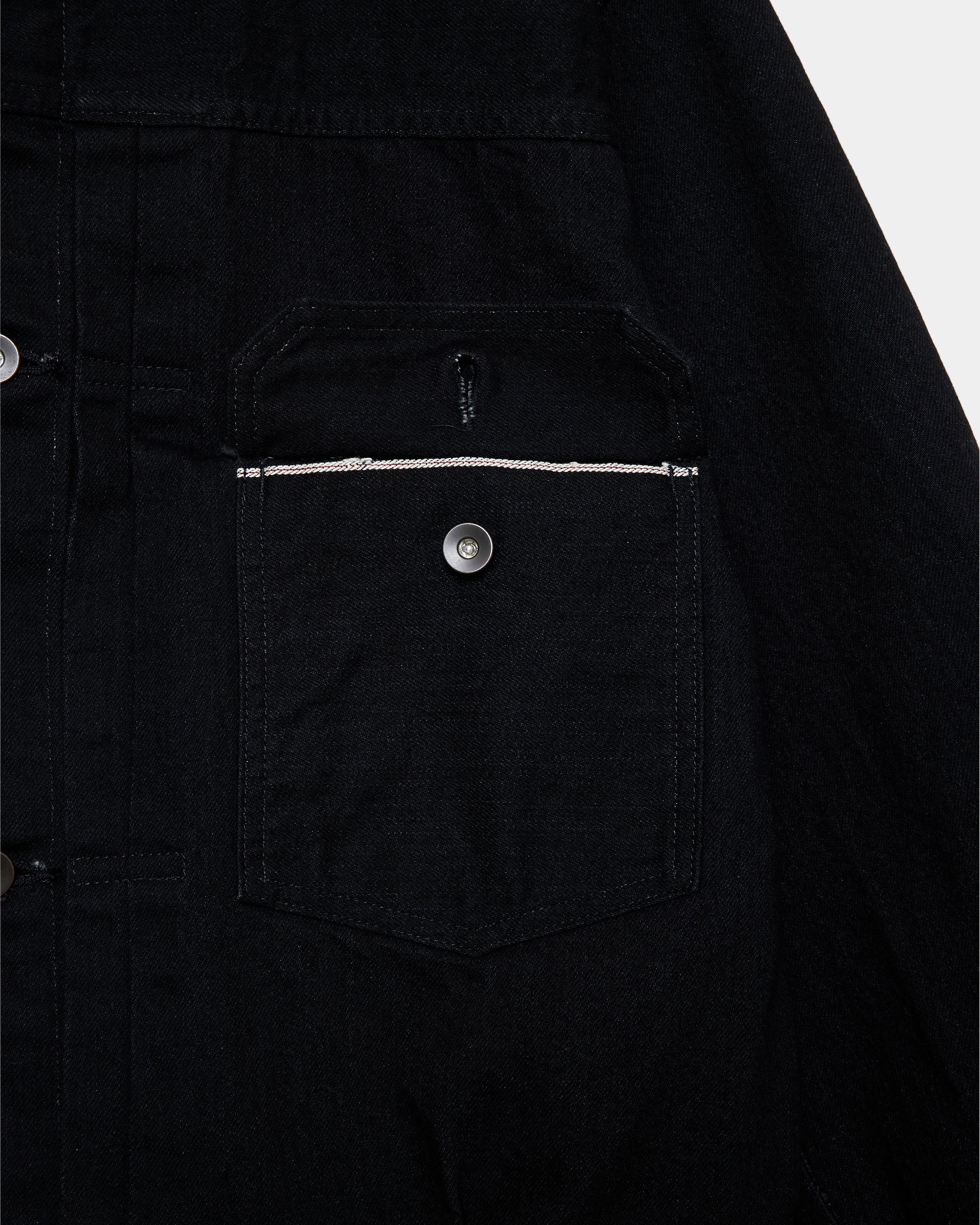 【PARKING別注】オーガニックコットン13.5ozセルビッジデニム / Type-1デニムジャケット, Black O.W