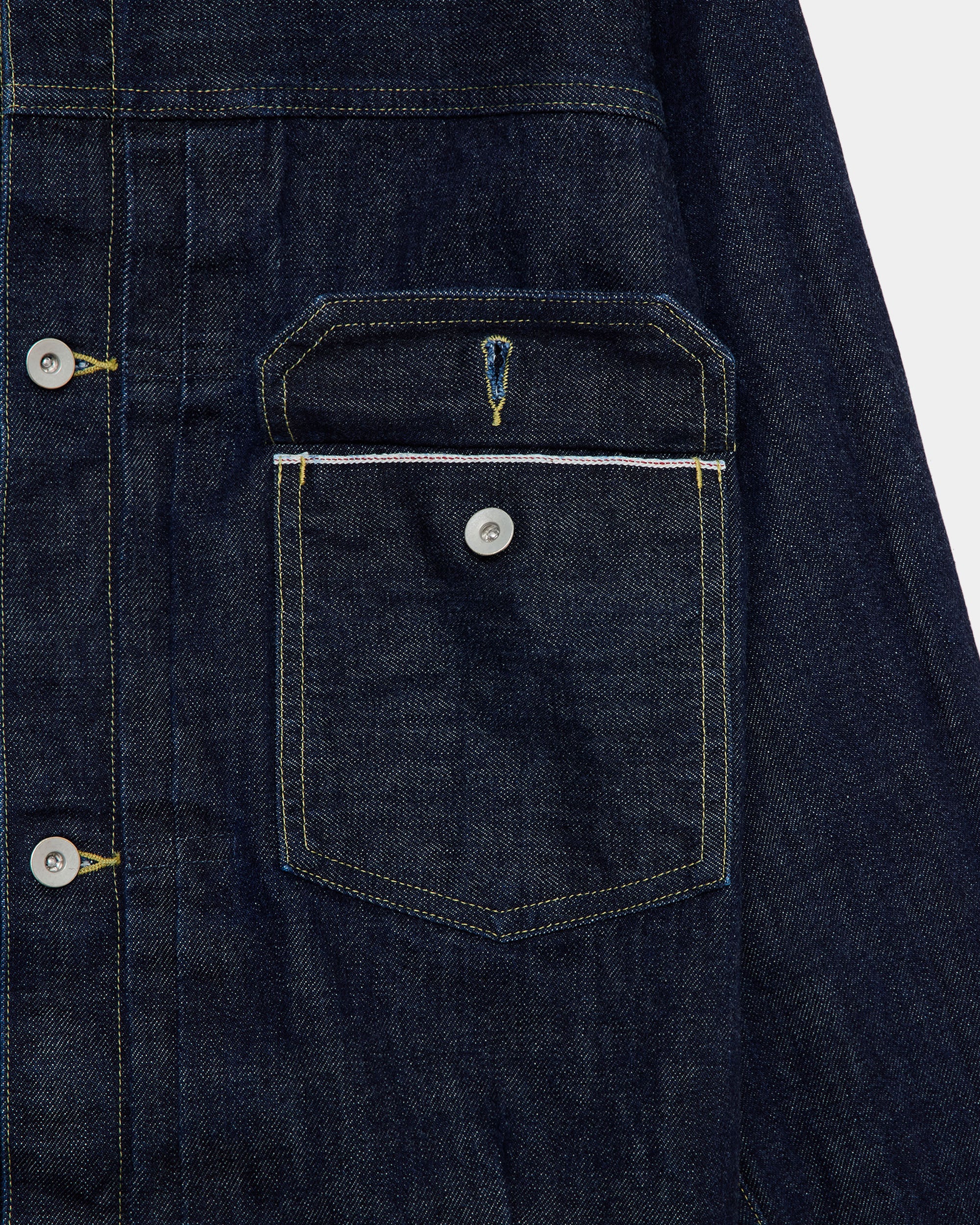 オーガニックコットン13.5ozセルビッジデニムType-1 / デニムジャケット, Indigo O.W