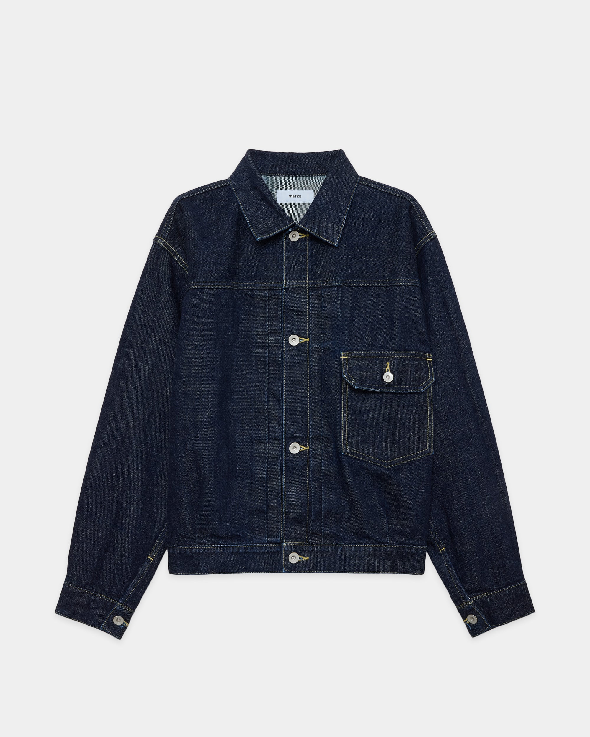 オーガニックコットン13.5ozセルビッジデニムType-1 / デニムジャケット, Indigo O.W